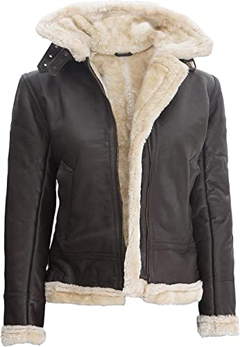 Mari Dark Brown Womens Shearling Leather Jacket