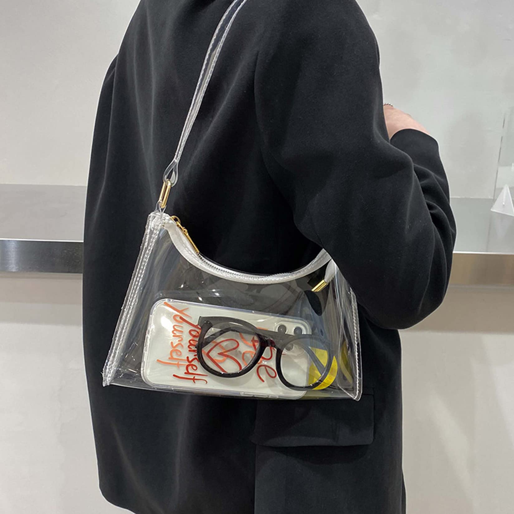 Clear Stadium Approved Purse for Women - Small Crossbody Shoulder Bag for Concerts, Sports Games & Travel - Transparent Event Bag with Adjustable Strap