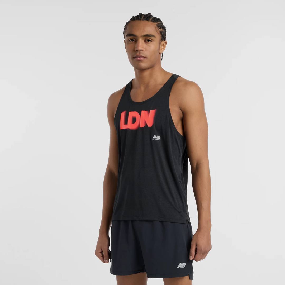 New Balance Men's London Special Edition Running Singlet - Lightweight Performance Top for Marathon & Training - Gym & Outdoor Workouts