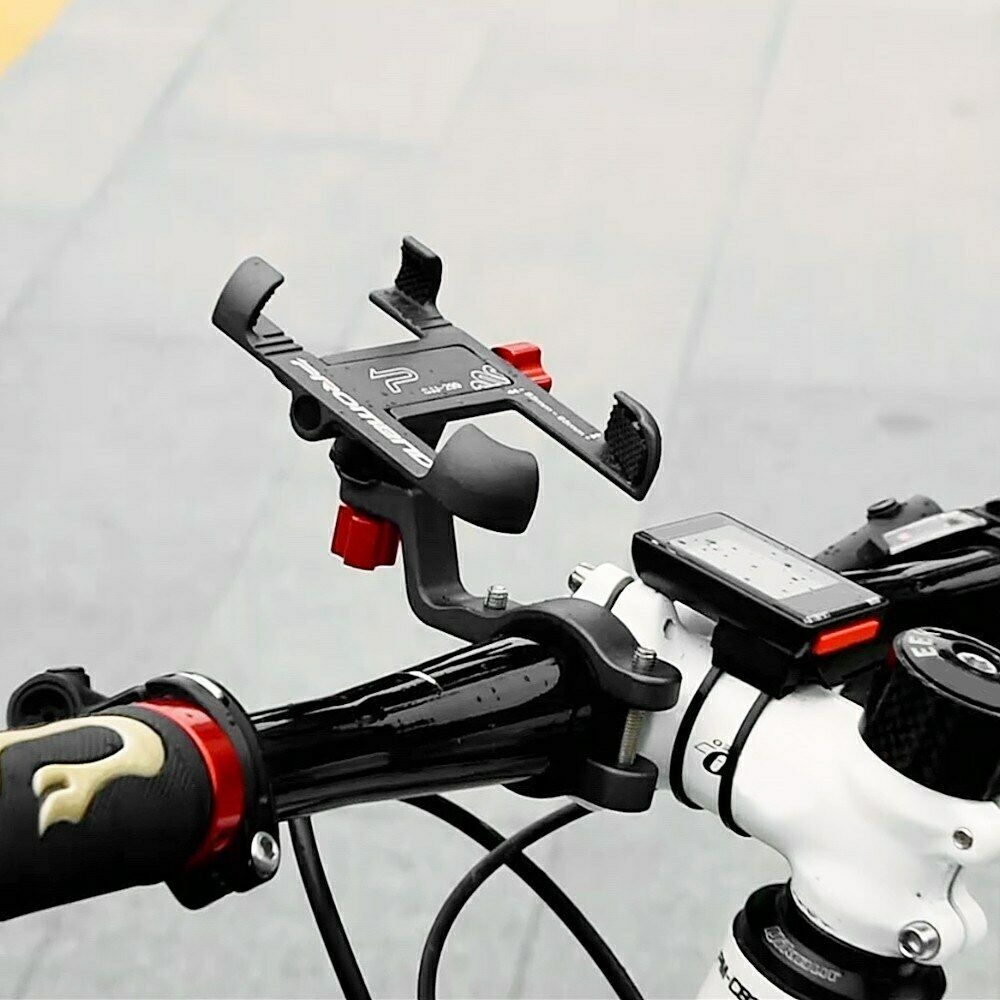 Premium Aluminum Alloy Bike Phone Holder - Adjustable 360° Rotation, 4-Point Secure Mount for iPhone & Android - Perfect for Cycling, Commuting & Outdoor Adventures
