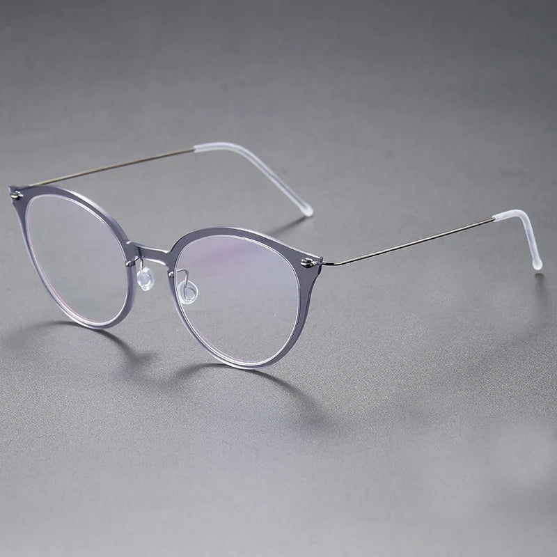 Aimee Women's Full Rim Cat Eye Acetate Titanium Eyeglasses 6548 - Stylish & Lightweight Reading Glasses for Work, Driving & Fashion Accessories