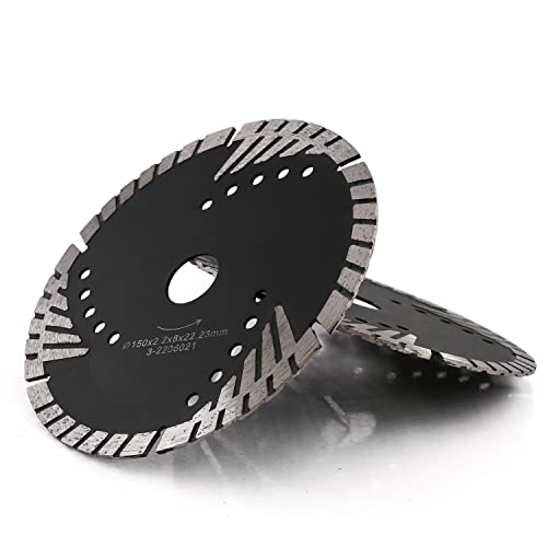 HOMESOM 150mm Diamond Saw Blade with Slant Protection Teeth for Cutting Stone, Granite, Marble, Concrete - 5/8-11 Thread Angle Grinder Accessory - Perfect for DIY Projects, Tile Work, and Construction Renovations