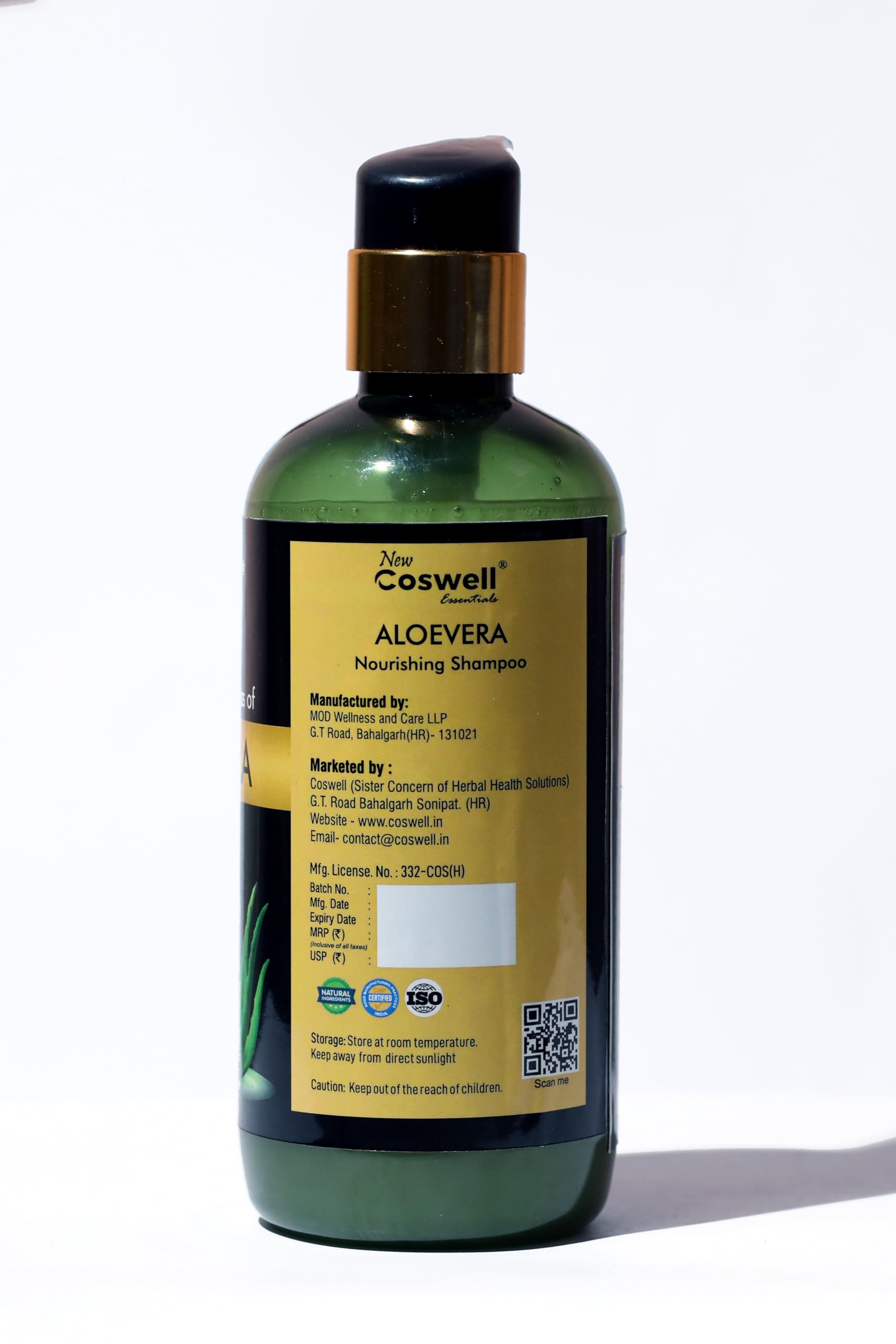 Glow Coswell Aloe Vera Shampoo for Hair Growth & Scalp Care - Natural Moisturizing Shampoo with Organic Aloe Vera Extract - Perfect for Dry, Damaged Hair & Daily Hair Care Routine