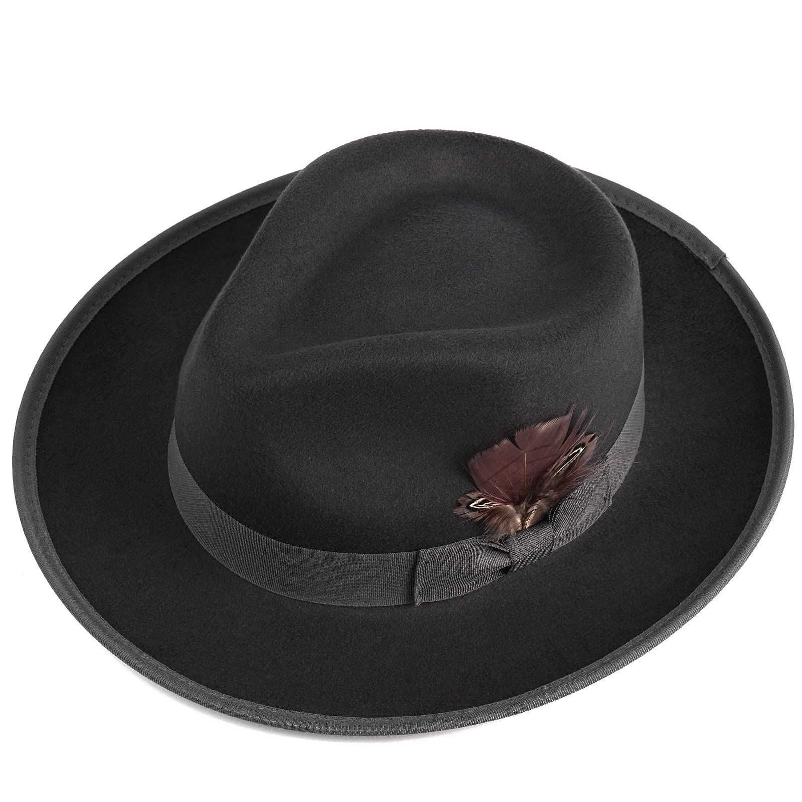 Stylish FADACHY Fedora Hat for Men & Women - Wide Brim Felt Dress Hat, Panama Trilby Hat - Perfect for Outdoor Events, Weddings & Fashion Accessories