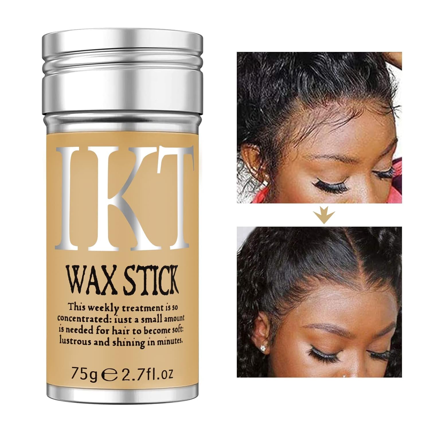 IKT Hair Wax Stick for Men & Women - Floral Scented Styling Wax for Strong Hold & Shine - Perfect for Hairstyling, Curls, and Updos