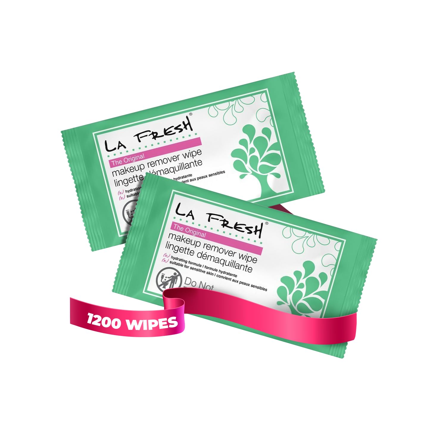 LA Fresh Makeup Remover Wipes with Vitamin E for Waterproof Makeup - Gentle Face Cleansing Wipes for Sensitive Skin, 1200ct Bulk Facial Wipes (Pack of 6) - Hypoallergenic, Oil-Free, Dermatologist Tested | Perfect for Travel, Gym, Daily Skincare & Makeup Removal