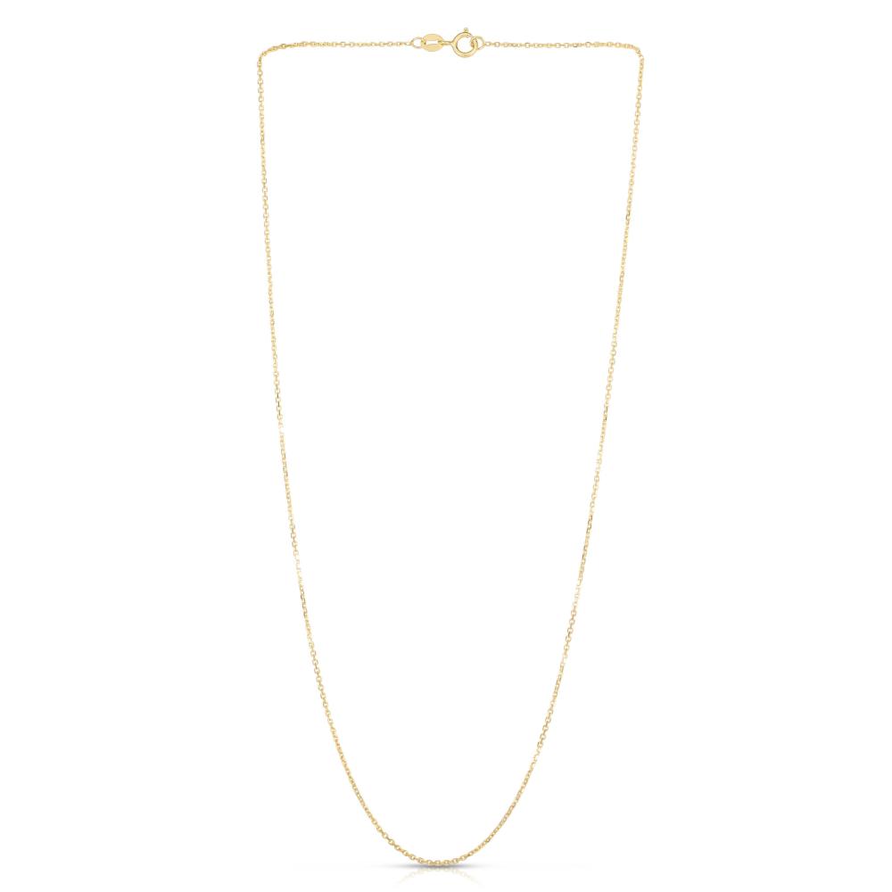 14K Gold 1.1mm Diamond Cut Cable Chain Necklace for Women - Dainty Layering Jewelry for Everyday Wear & Special Occasions