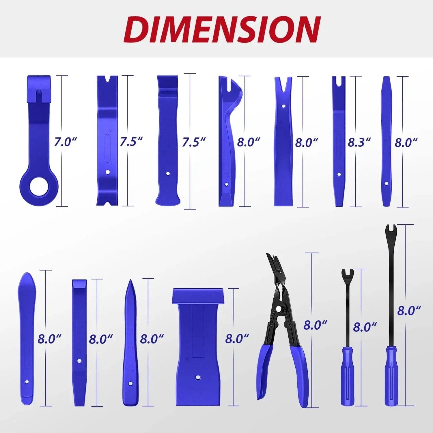 88-Piece Auto Trim Removal Tool Kit - Blue - Perfect for Car Interior Panel & Door Panel Removal, DIY Auto Repair & Detailing