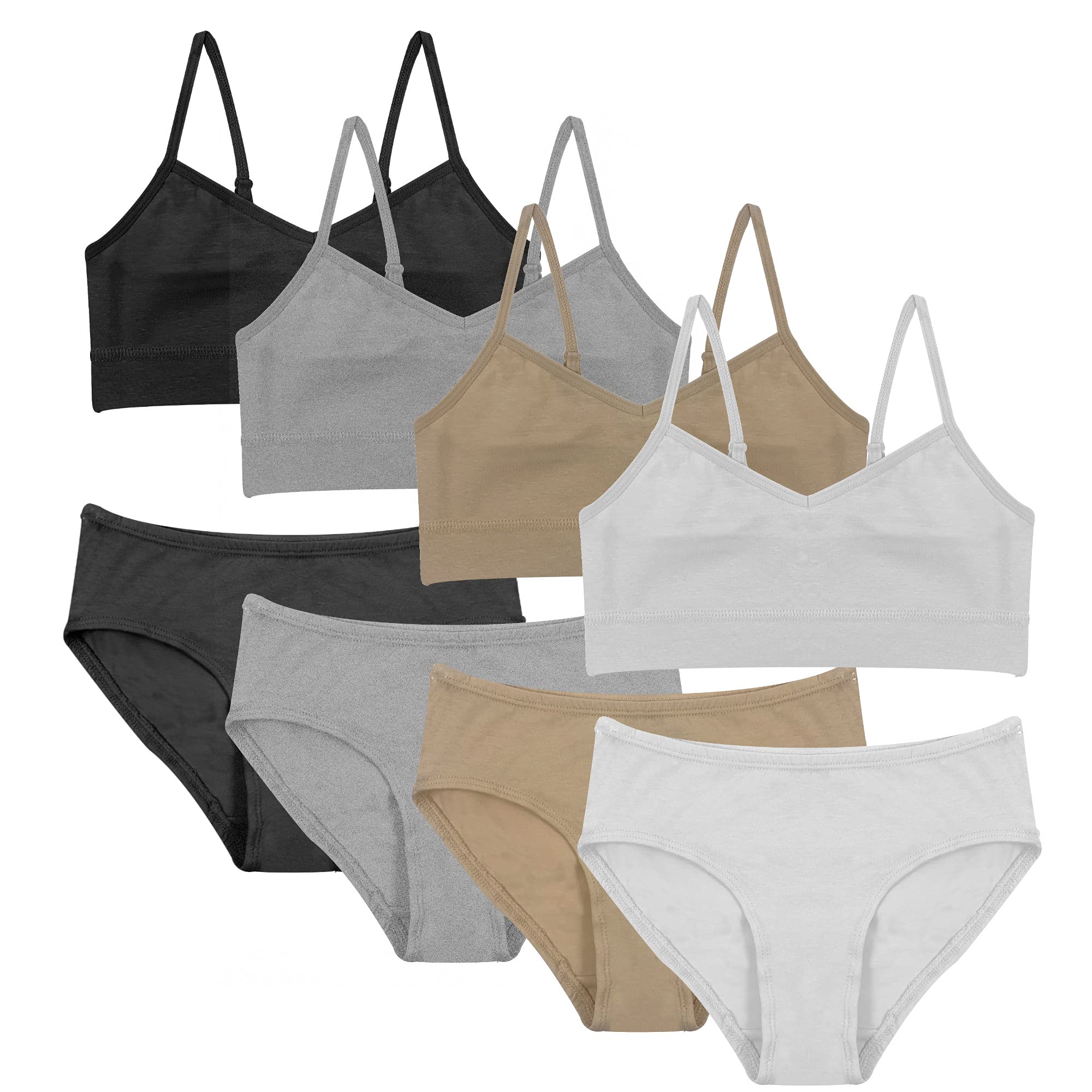 Best Selling 10-Piece Girls Underwear Set - Soft Cotton Training Bras & Hipster Panties for Teens | Comfortable Matching Lingerie for School, Sports & Everyday Wear