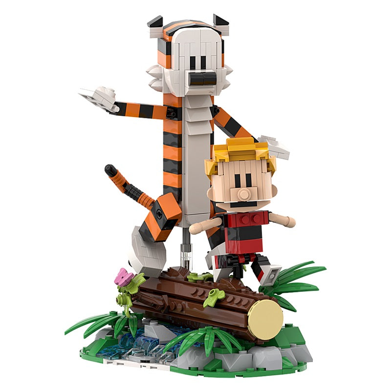 Gobricks 495PCS Calvin and Hobbes Building Blocks Set - Creative DIY Brick Toys for Kids & Adults, Perfect for Home Decoration & Gift Giving