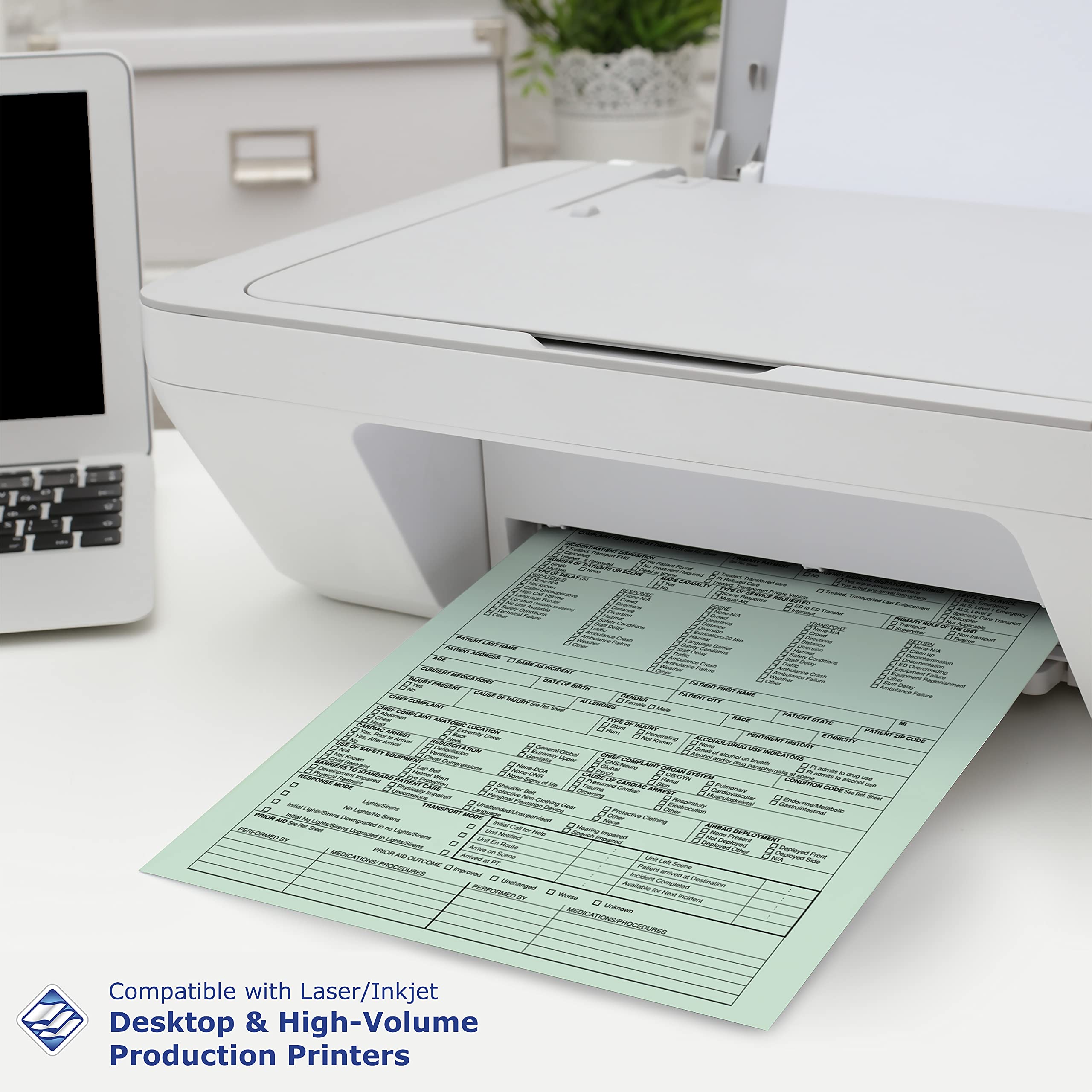 PrintWorks Professional Pre-Punched Paper - 500 Sheets, 8.5 x 11 Inches, 20 lb. Green Paper with 5-Hole Punch for Binders, 2-Ring Clipboards & File Folders - Perfect for Office, School & Home Organization
