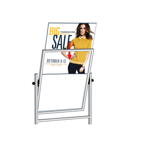 1 Tier Tilted Sign Holder Floor Poster Stand for 22x28 Posters - Heavy Duty A-Frame Display for Retail, Restaurants & Events - Indoor/Outdoor Advertising Solution