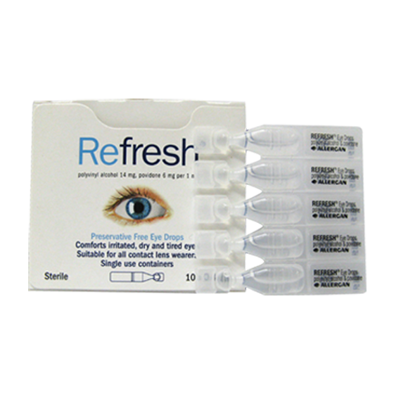 Refresh Eye Drops 0.4mL (10 Count) - Soothing Dry Eye Relief for Contact Lens Wearers & Computer Users
