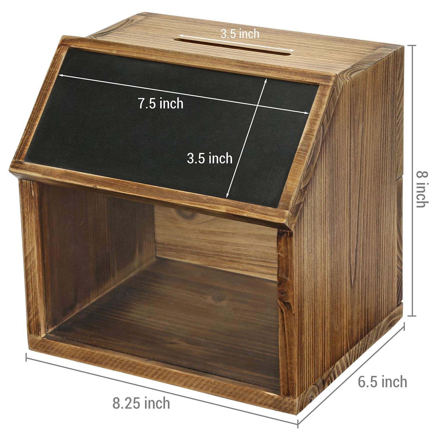 MyGift Wooden Tip Jar with Lock & Chalkboard Label - Donation Box for Fundraising, Suggestion Box for Business, Prayer Box for Church & Wedding Events - Perfect for Restaurants, Cafes & Charity Collections