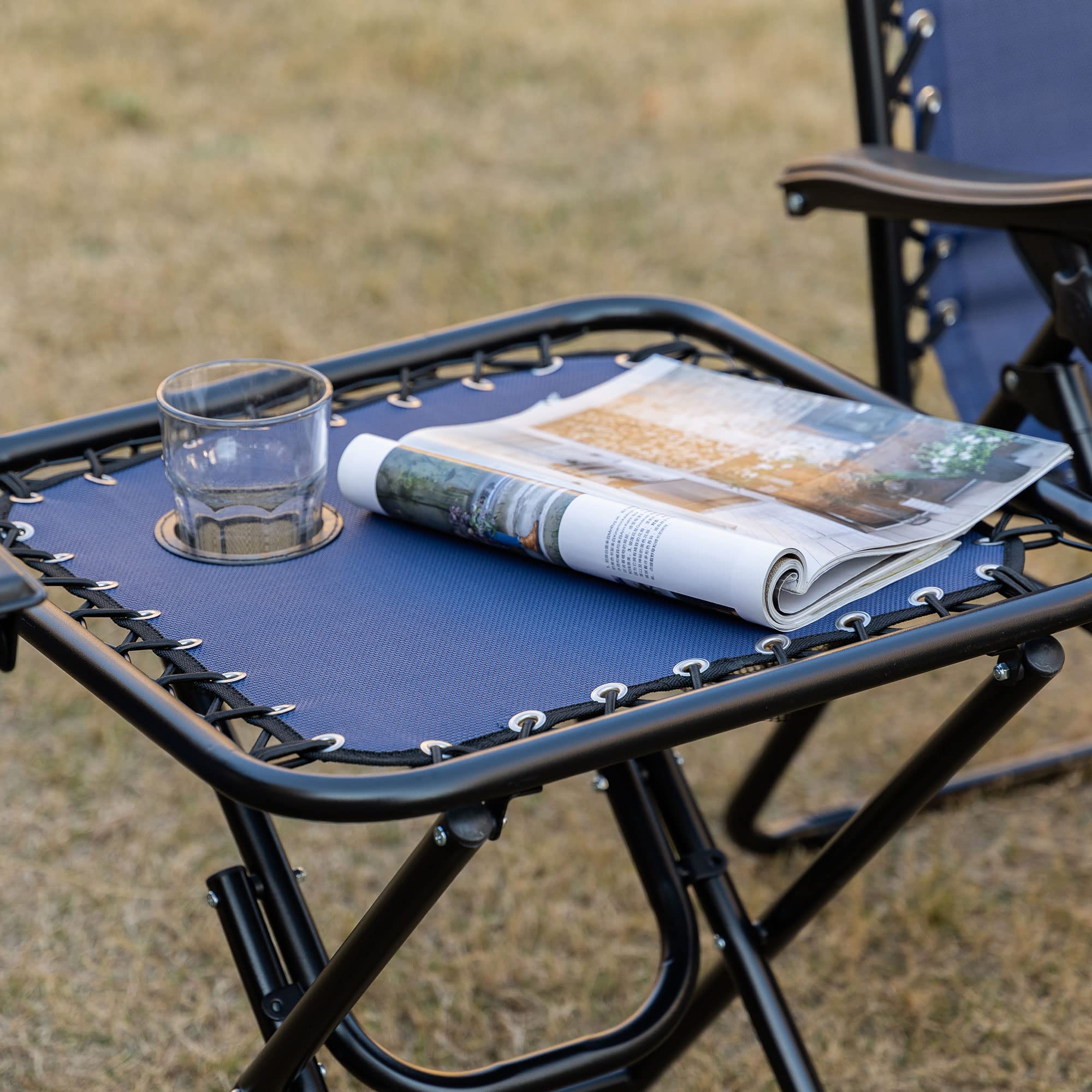 Outsunny Zero Gravity Reclining Lounge Chair Set with Side Table & Cup Holders - Adjustable Folding Outdoor Chair with Pillows for Pool, Backyard, Beach, Patio - Perfect for Relaxing, Sunbathing & Outdoor Lounging