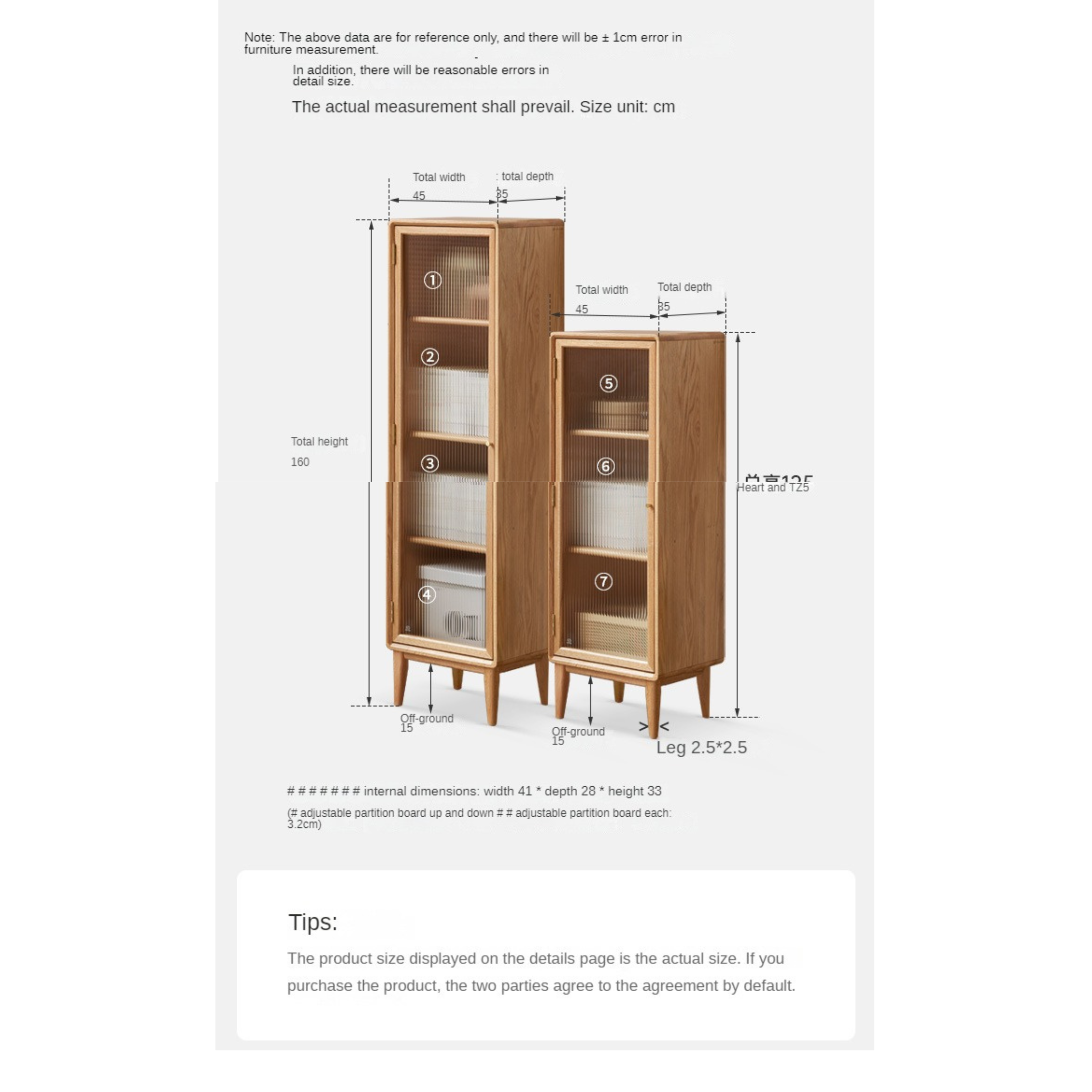 Solid Oak Wood Side Cabinet - Small Bookcase with Adjustable Shelves for Living Room, Bedroom, or Office Storage | Rustic Home Decor Furniture