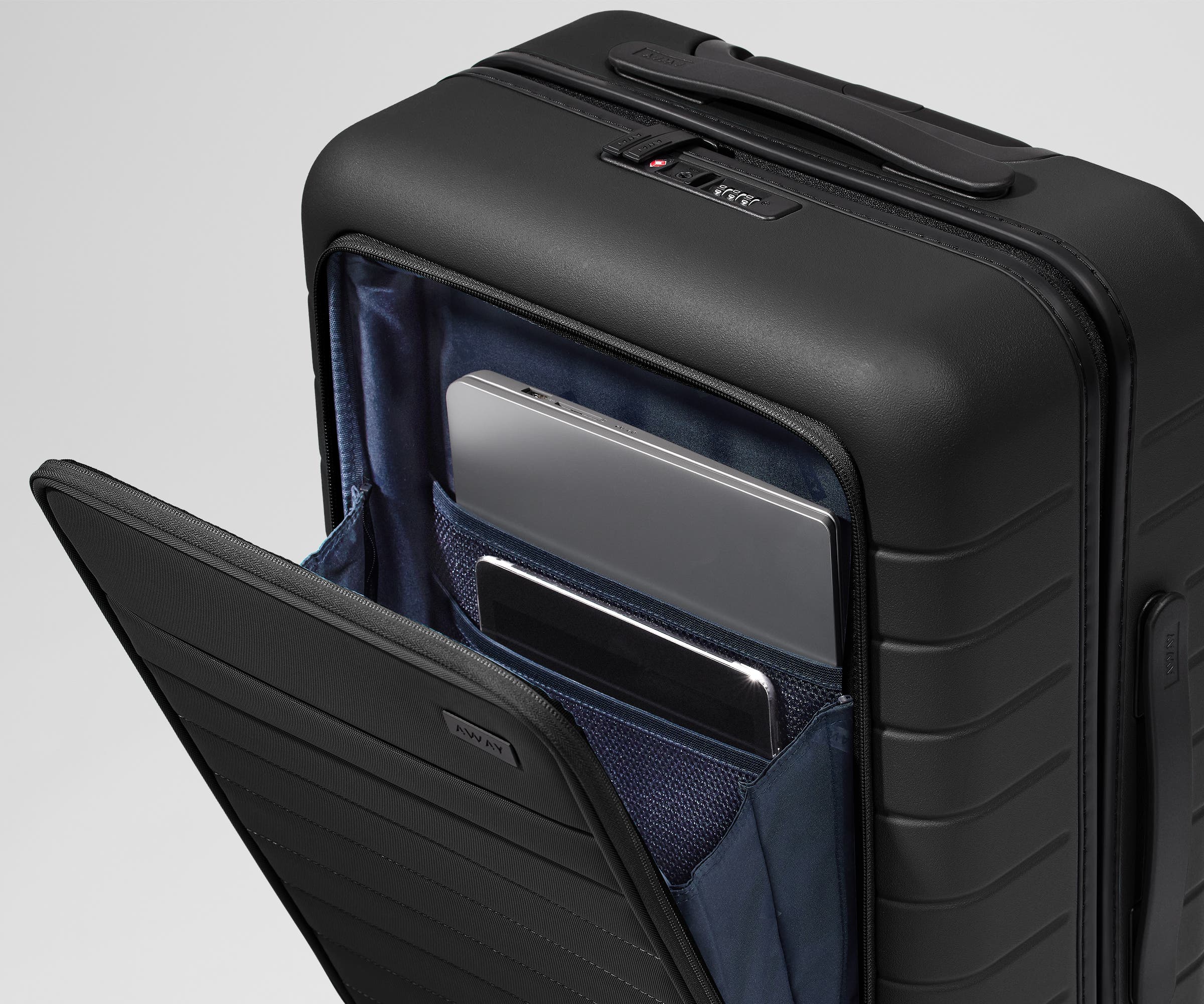 Premium Jet Black Executive Carry-On Luggage - Lightweight & Durable for Business Travel & Weekend Getaways