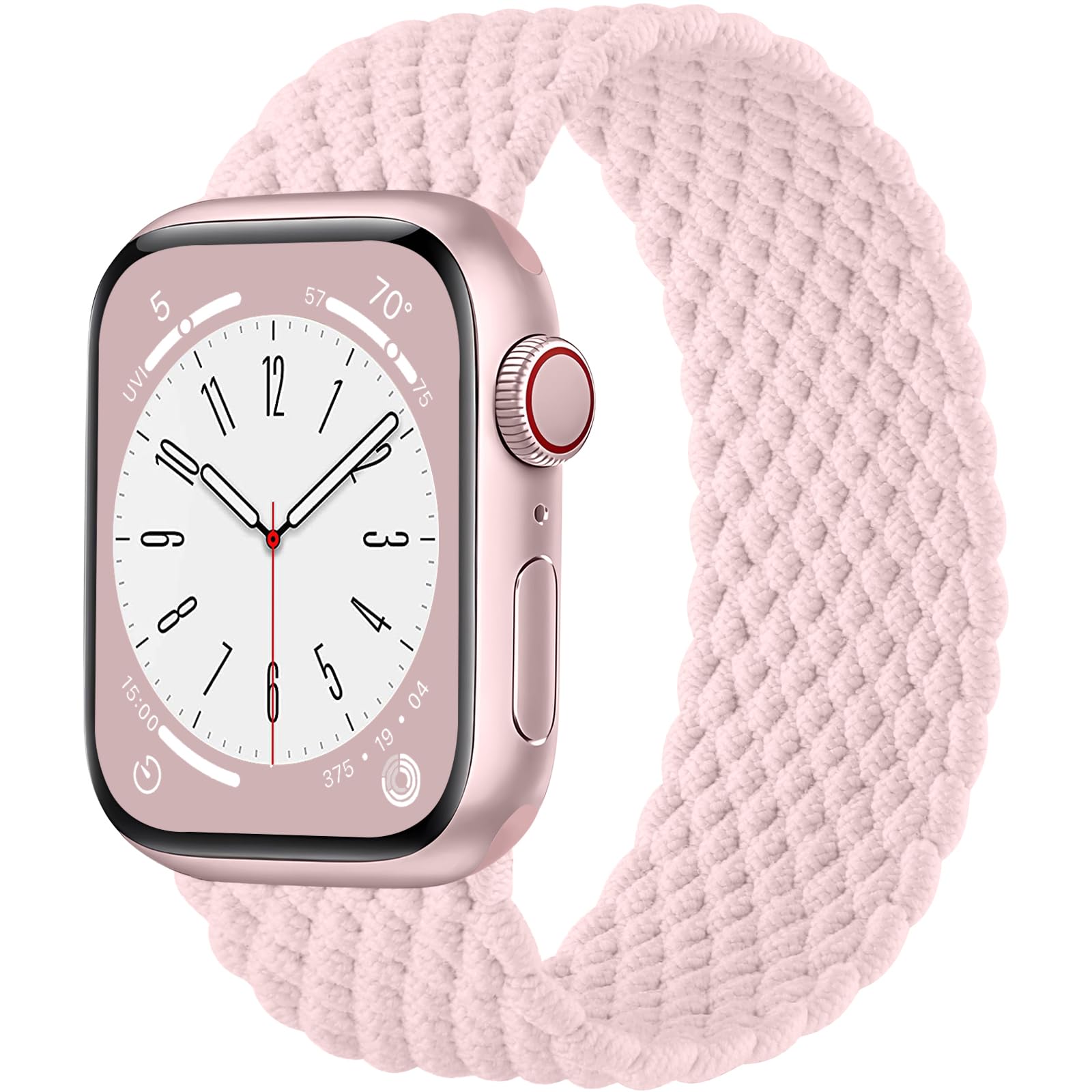 Braided Solo Loop Strap Compatible with Apple Watch 41mm 40mm 38mm - Adjustable Stretchy Elastic Sport Band for iWatch Series 9/8/7/6/5/4/3/2/1/SE/Ultra - Perfect for Workouts, Running & Everyday Wear (Unisex Design for Men & Women)