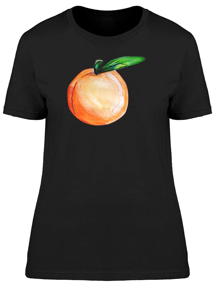 Smartprints Women's Cool Watercolor Peach Doodle T-Shirt - Casual Graphic Tee for Summer Outfits, Streetwear & Everyday Wear