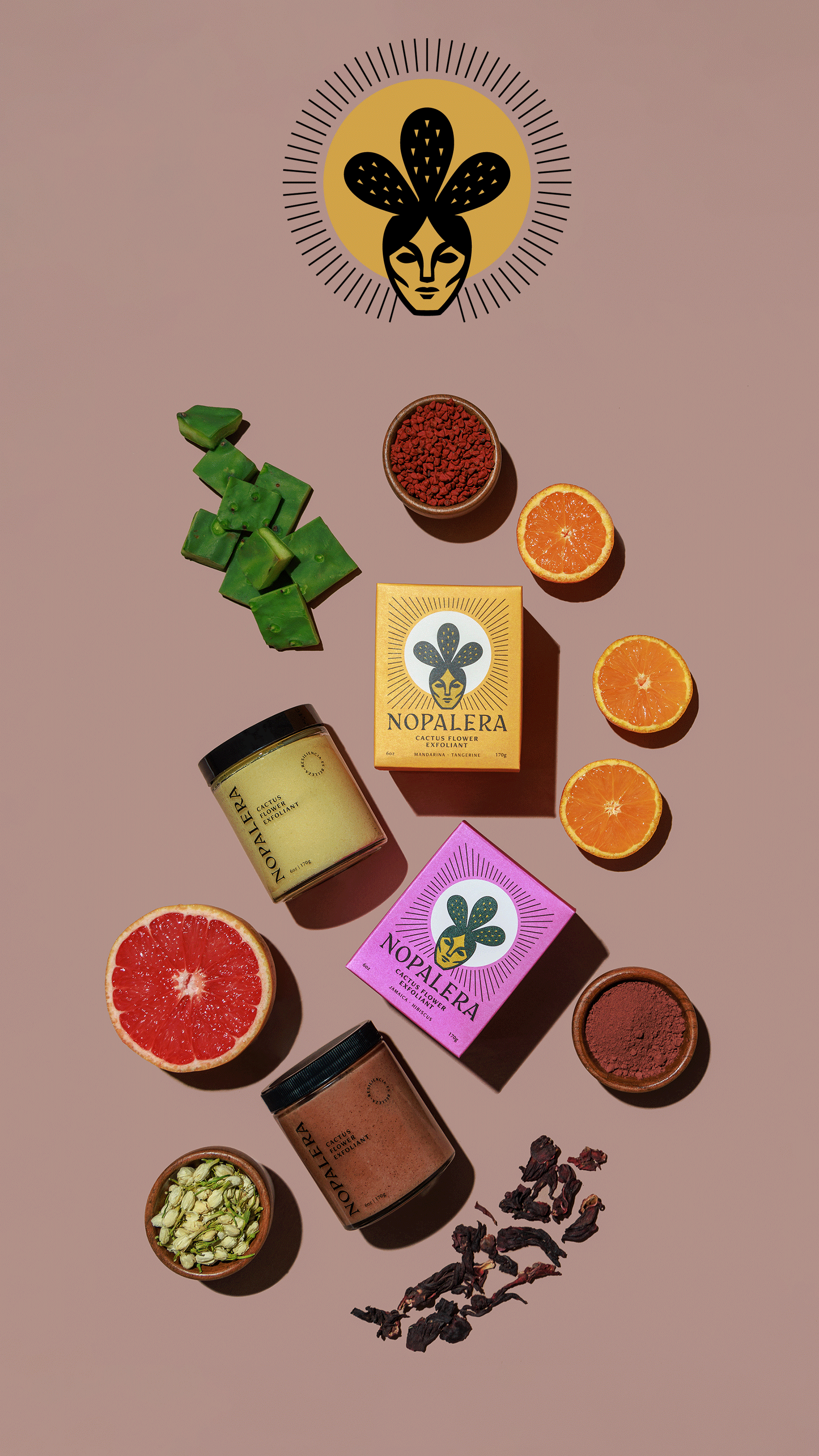 Natural Cactus Flower & Hibiscus Exfoliating Scrub for Face & Body - Gentle Skin Renewal for Dry, Sensitive Skin - Perfect for Daily Skincare Routine & Spa Days