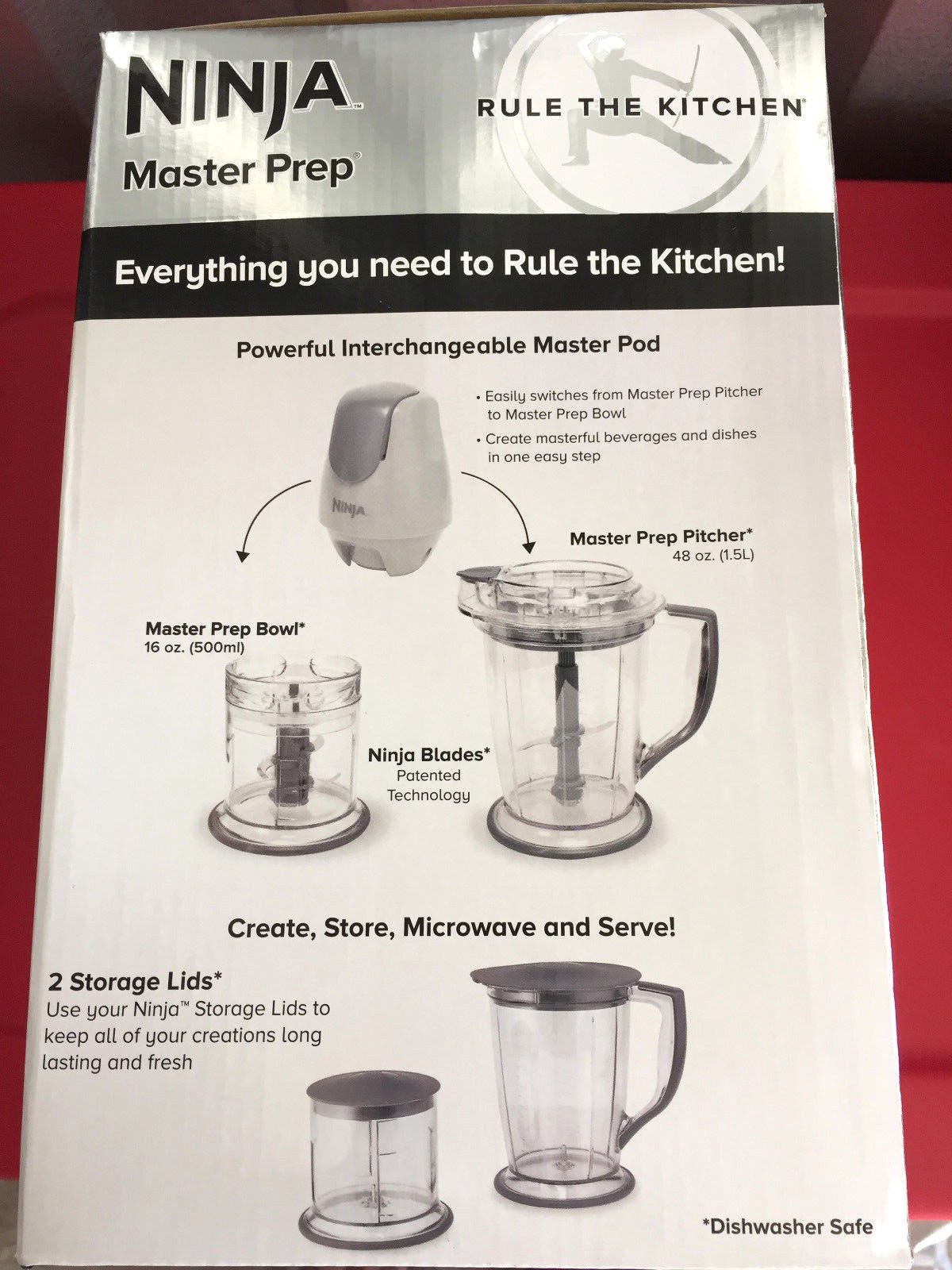 Ninja QB900B Master Prep Professional Blender & Food Processor - 450W Power, Gray (Model QB900B) - Perfect for Smoothies, Shakes, Ice Crushing & Food Prep