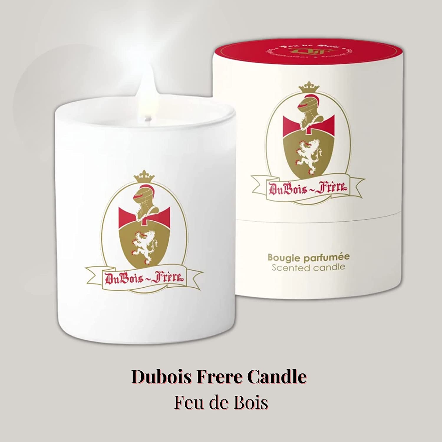 Luxury Dubois Frere Aromatherapy Candle - Long Lasting Feu de Bois Scented Candle in Glass Jar (190g) | Woodsy Winter Fragrance for Home Decor, Wedding Gifts, Birthday Presents & Holiday Parties | Perfect for Relaxation, Spa Nights & Cozy Evenings