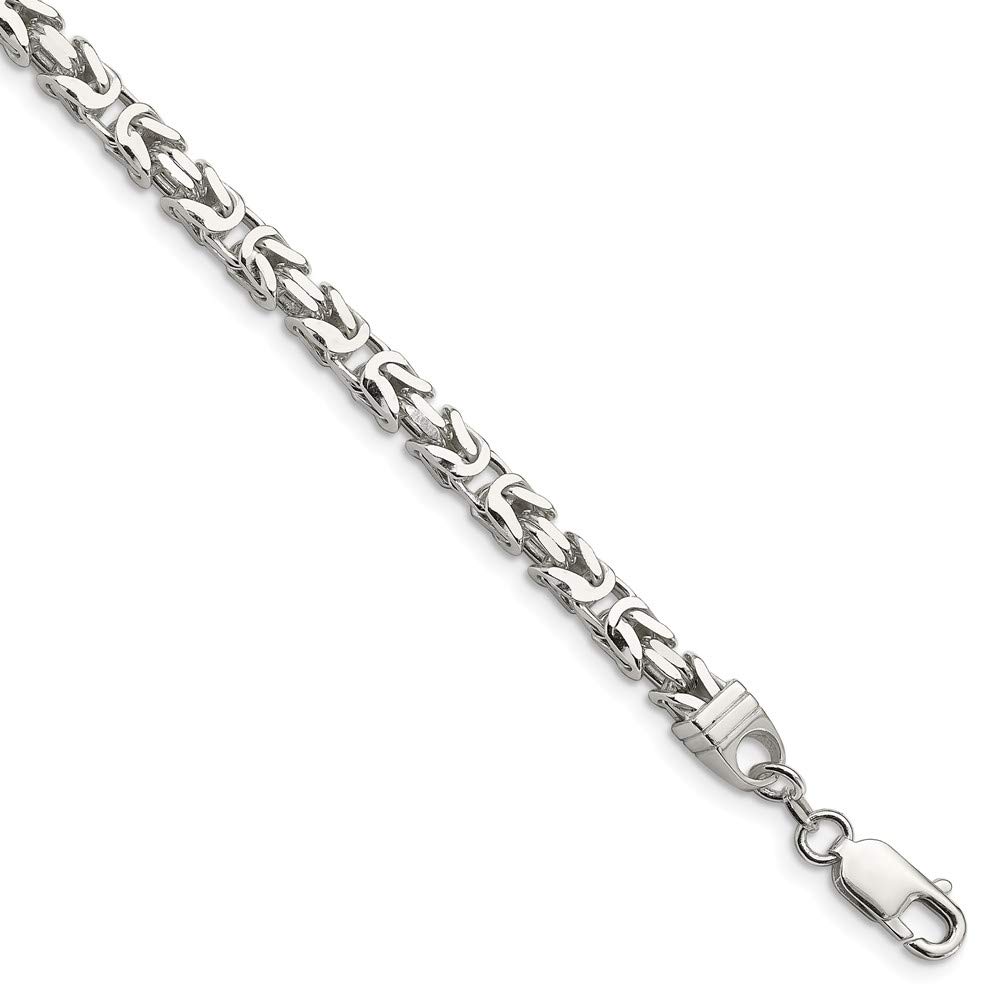 925 Sterling Silver 5mm Square Byzantine Bracelet for Women | Handmade Jewelry Gift for Her | Perfect for Weddings, Parties & Everyday Wear