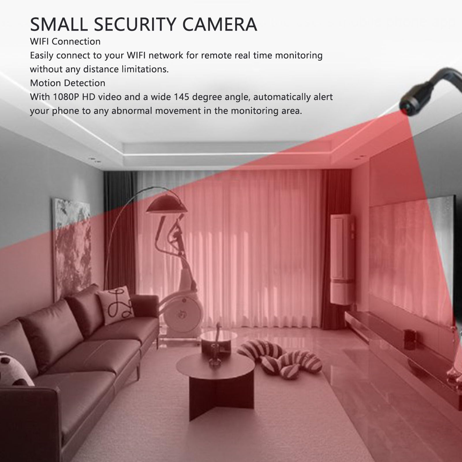 Xiuganpo 1080P HD Security Camera with 145° Wide Angle, Motion Detection & Night Vision - Indoor/Outdoor WiFi Surveillance Camera for Home, Office, Shop, Balcony - Monitor Pets, Babies & Property Remotely