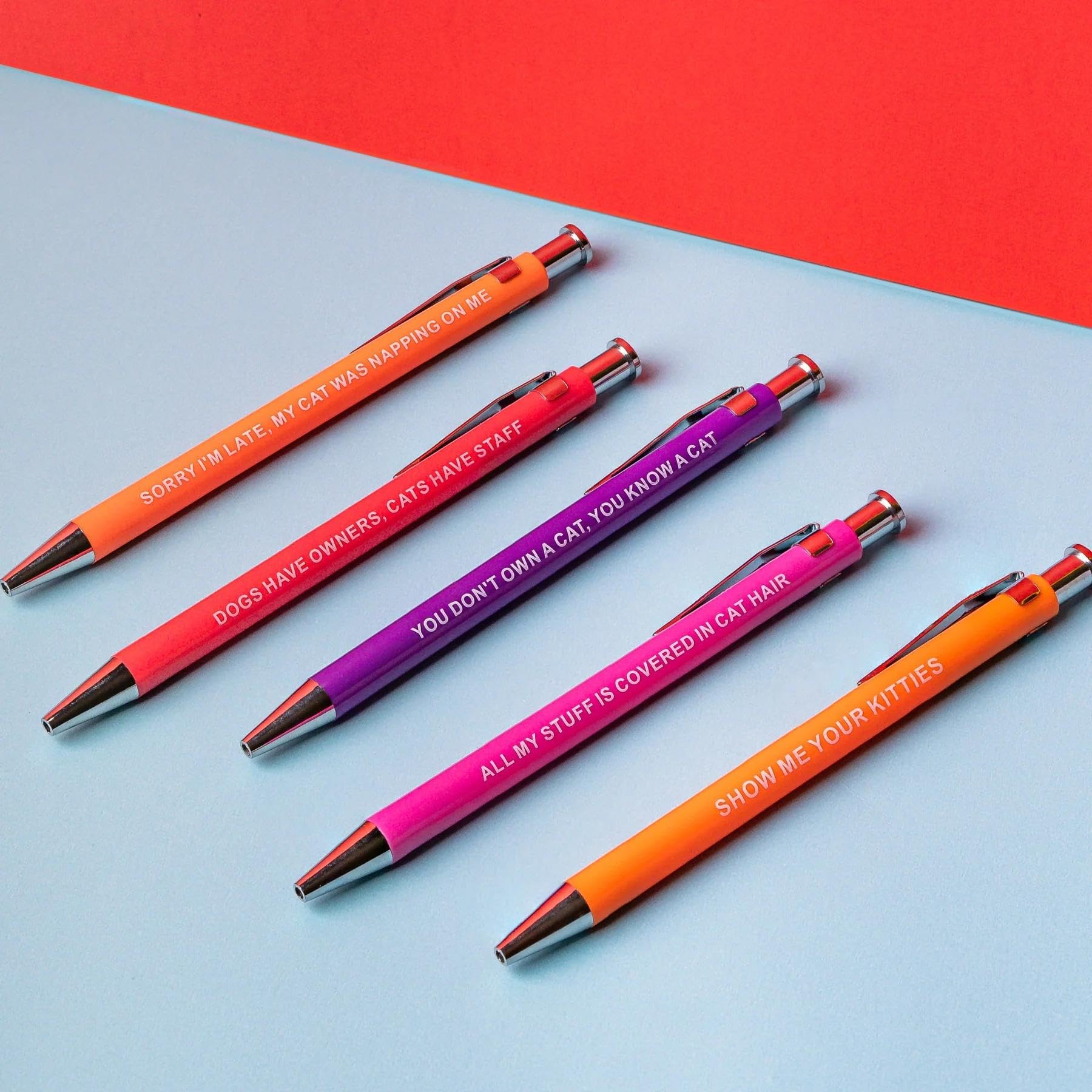 Funny Cat Pens for Cat Lovers - Humorous Saying Ballpoint Pens | Perfect Office Gag Gift for Pet Owners, Coworkers & Cat Enthusiasts | Great for Birthday Gifts, White Elephant & Secret Santa Exchanges