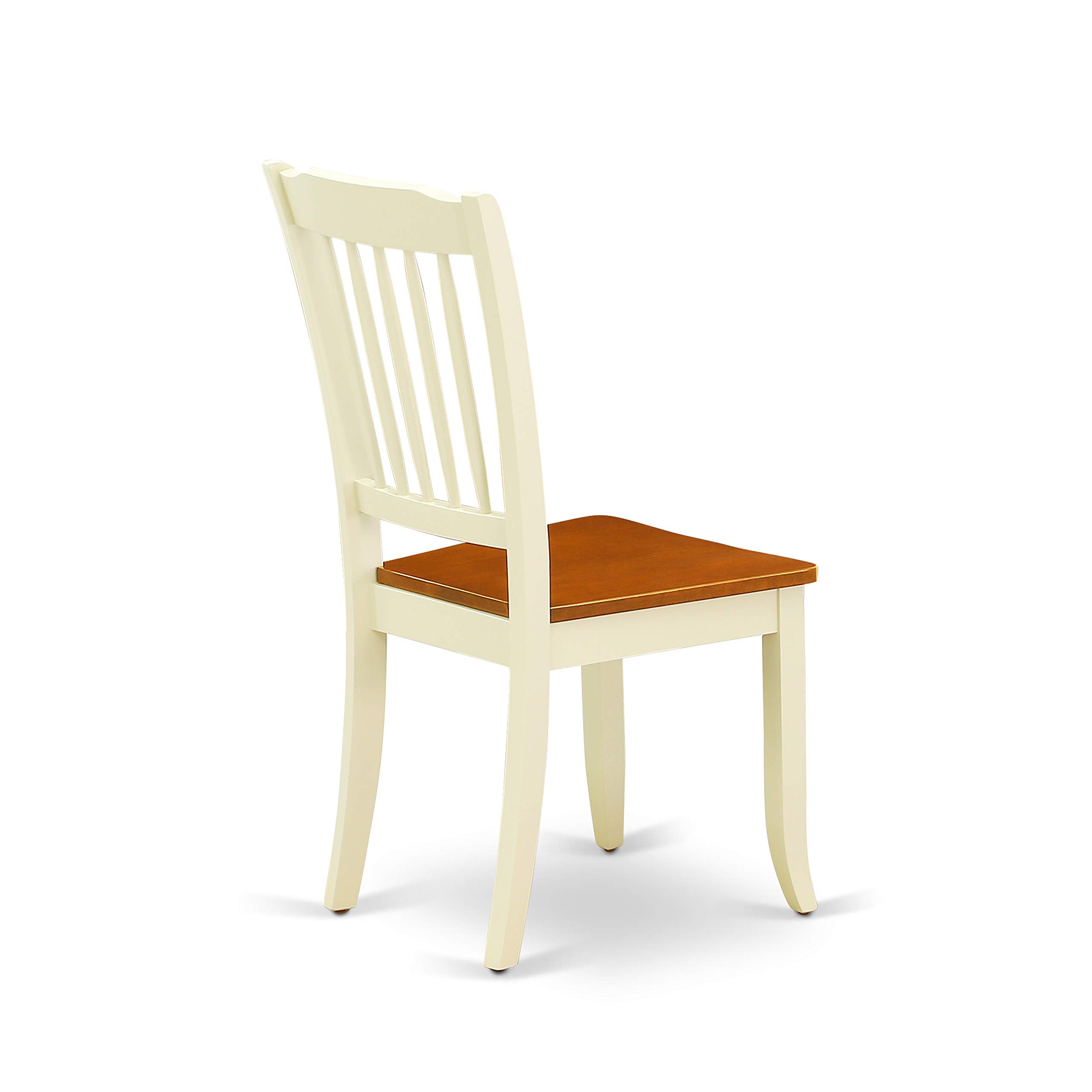 East West Furniture 3 Piece Dining Set - Rectangle Drop Leaf Table & 2 Wood Chairs, 30x48 Inch, Buttermilk & Cherry - Perfect for Small Spaces, Breakfast Nooks & Apartment Dining Areas