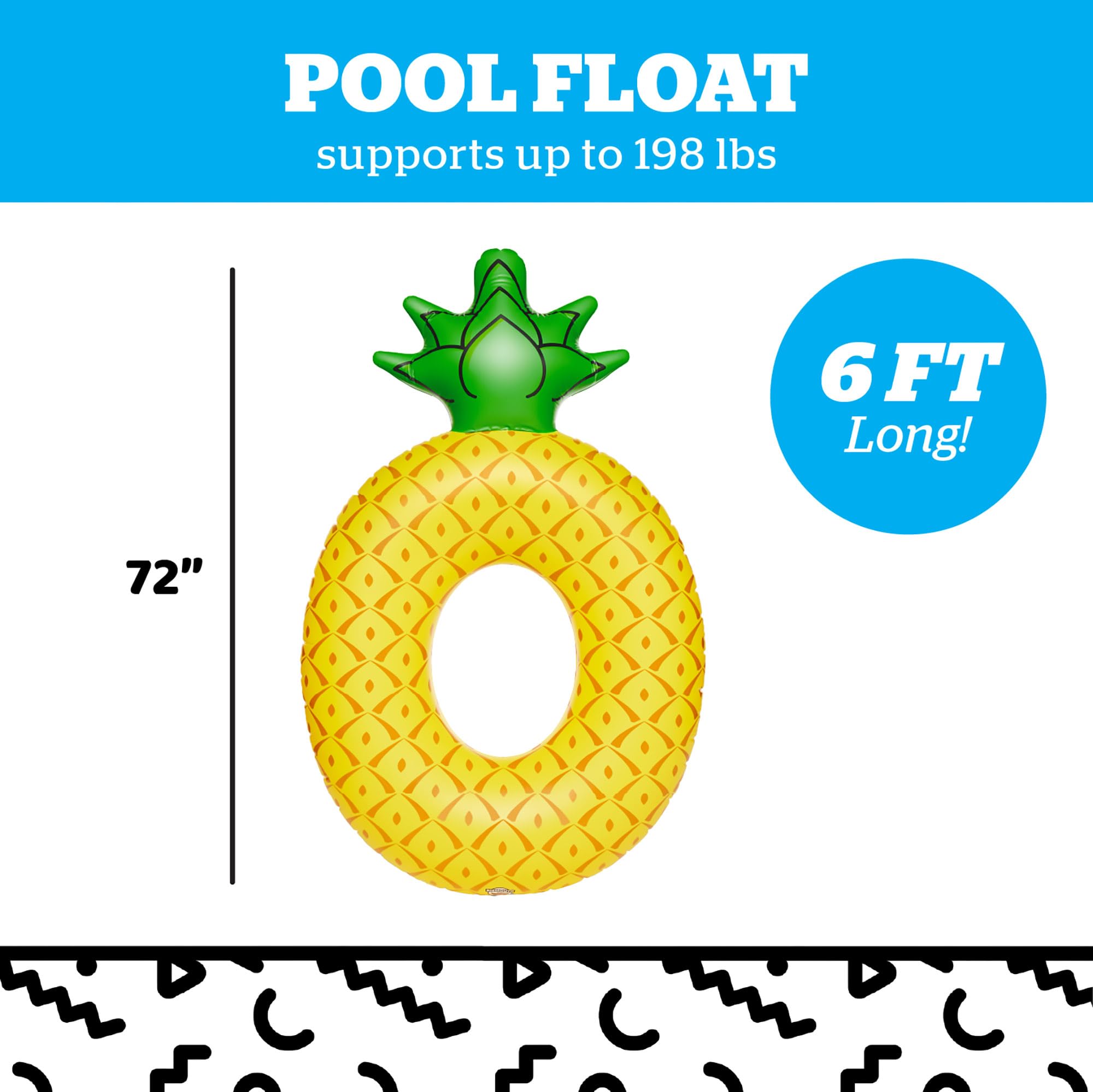 BigMouth Inc. 4' Wide Inflatable Pool Float Tube - Blow Up Swim Ring for Adults & Kids - Perfect for Summer Pool Parties, Beach Vacations & Backyard Water Fun