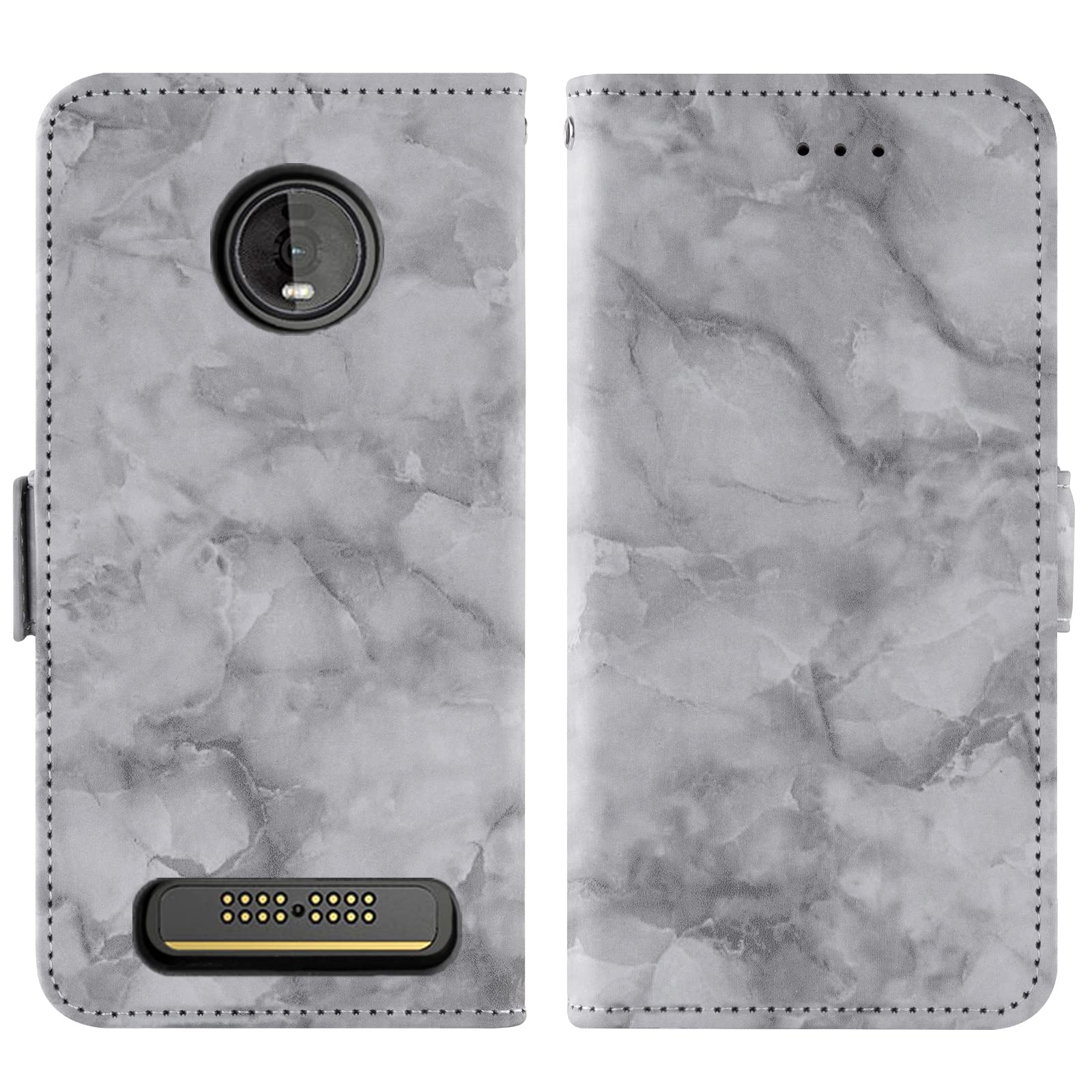 ASUWISH Marble Wallet Phone Case with Card Holder & Kickstand for Moto Z4/Moto Z4 Play/Moto Z4 Force | Tempered Glass Screen Protector | Stylish & Protective Cover for Motorola Moto Z4 Series - Perfect for Work, Travel & Everyday Use
