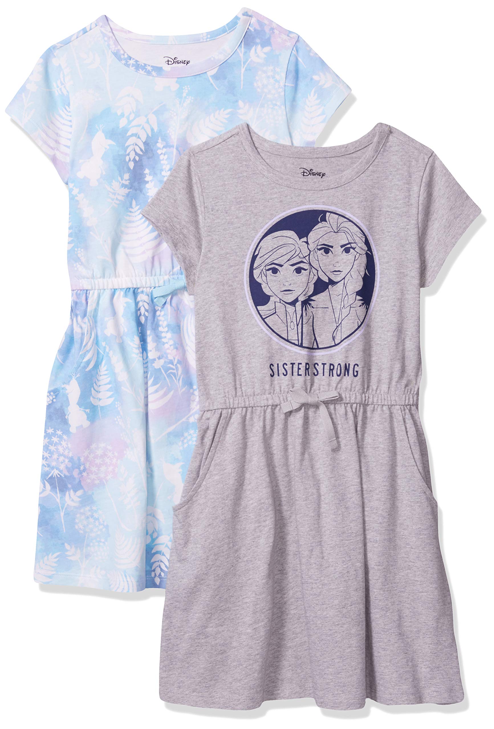 Disney Marvel Star Wars Frozen Princess Girls & Toddlers Short-Sleeve Knit Dress 2-Pack - Casual Playdate & Birthday Party Outfit for Kids