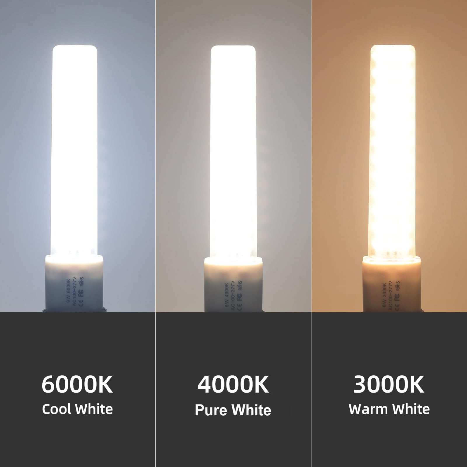 GX23 LED Light Bulb 13W - 2 Pack Cool White 6000K, 360° Beam Angle, Plug and Play Replacement for CFL, 100-277V with Ballast Compatibility - Perfect for Under Cabinet Lighting, Garage, and Workshop