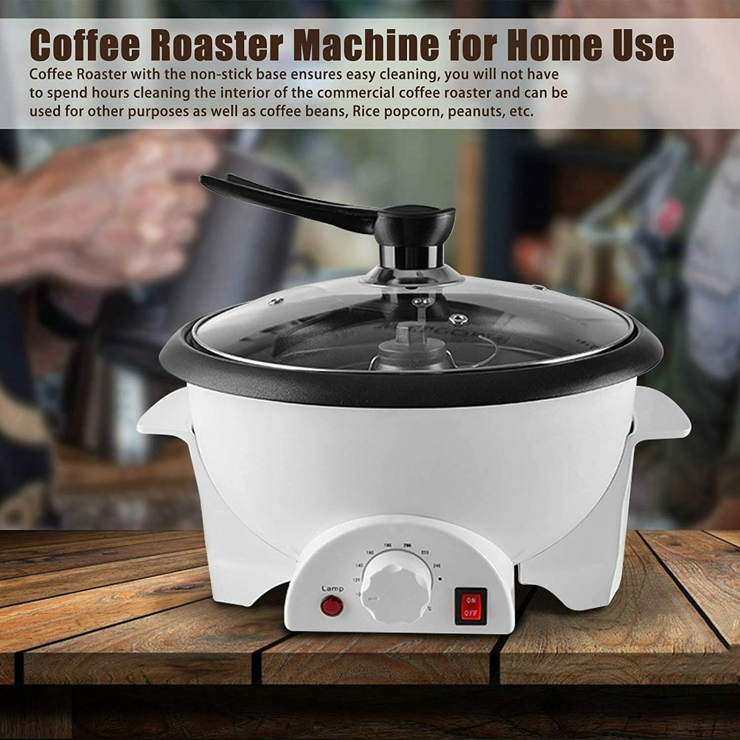 ELEOPTION 110V 1200W Electric Coffee Bean Roaster Machine - Upgraded Home Coffee & Peanut Roaster for Fresh Artisan Roasting - Perfect for Home Baristas & Coffee Enthusiasts