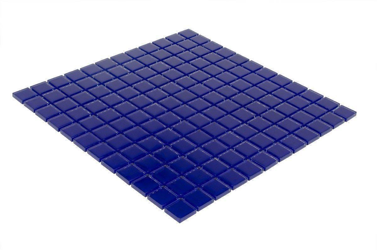 Cobalt Blue 1x1 Inch Glass Mosaic Tile Backsplash - Peel and Stick Kitchen Backsplash for DIY Home Renovation, Perfect for Kitchen, Bathroom, and Laundry Room Decor