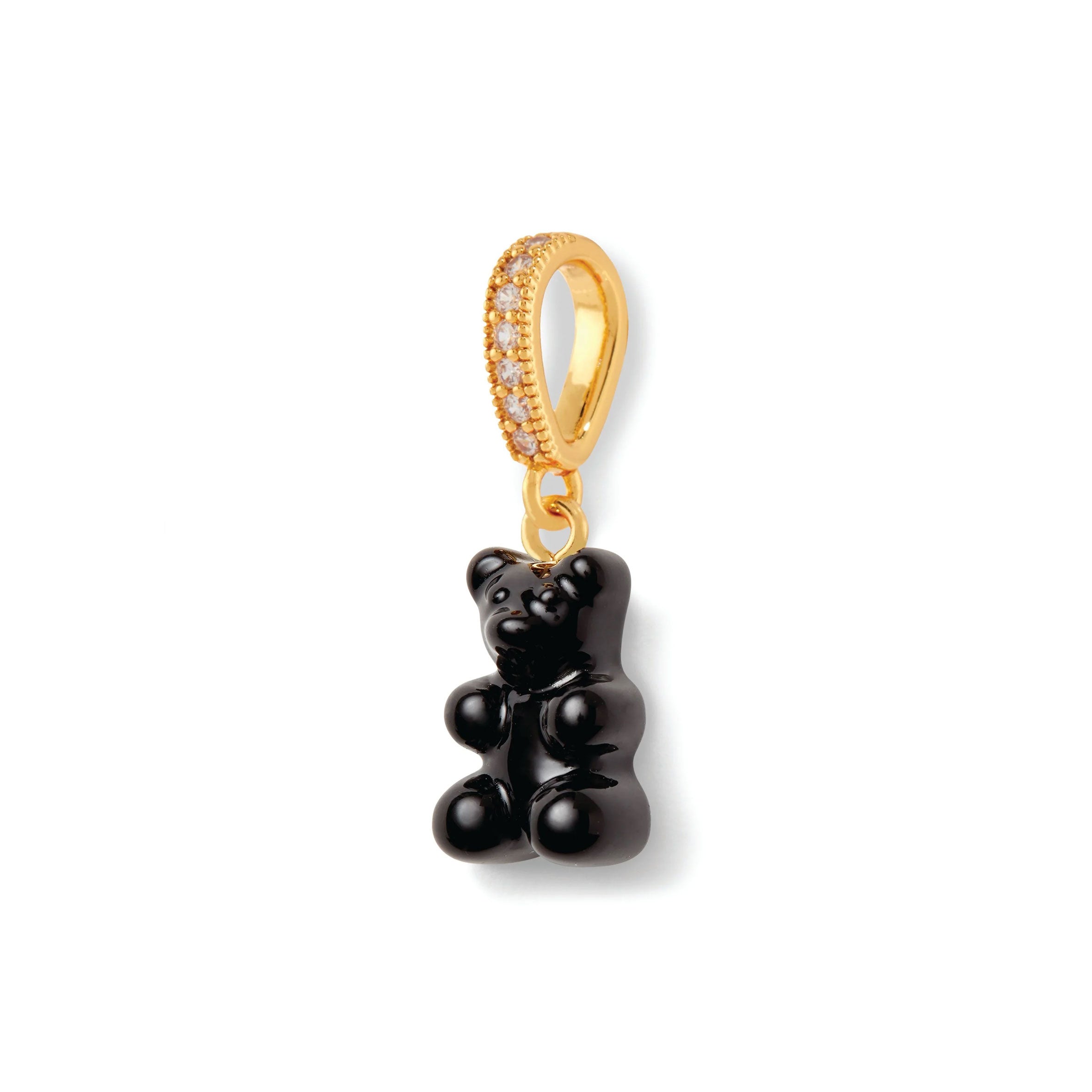 Nostalgia Bear Glossy Pendant Necklace with Crystal Gold Connector - Perfect Gift for Valentine's Day, Anniversary & Special Occasions