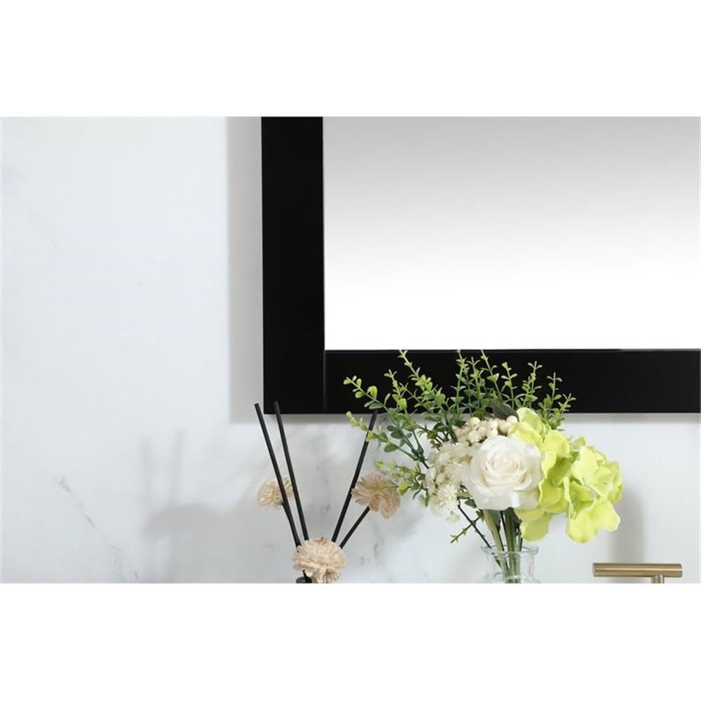 Elegant Black 36x36 Vanity Mirror - MDF & Metal for Bathroom Decor