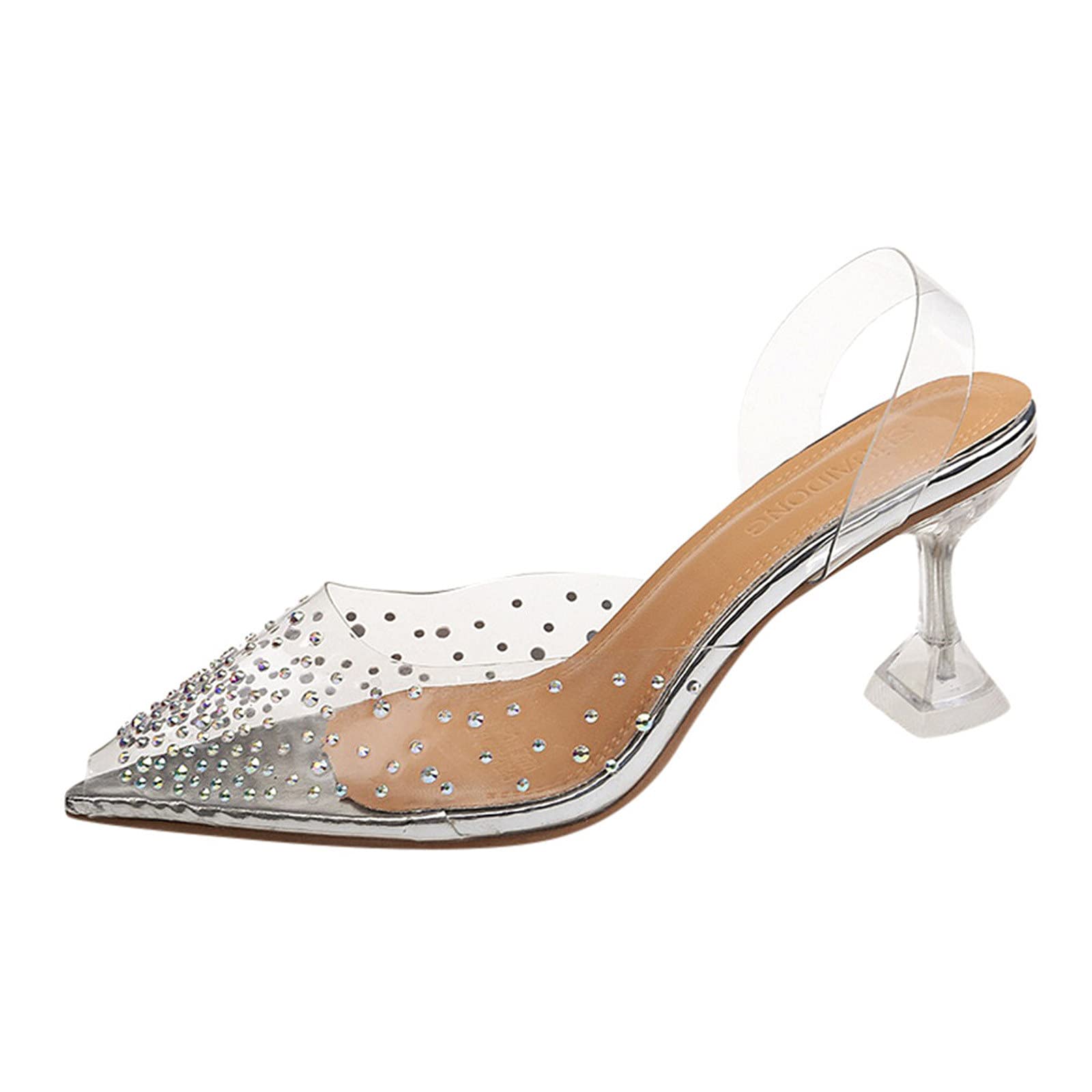 Women's Clear Heels Sandals - Crystal Transparent Peep Toe Stiletto High Heels for Summer | Fashionable Ladies Casual Shoes | Perfect for Parties, Weddings & Night Out