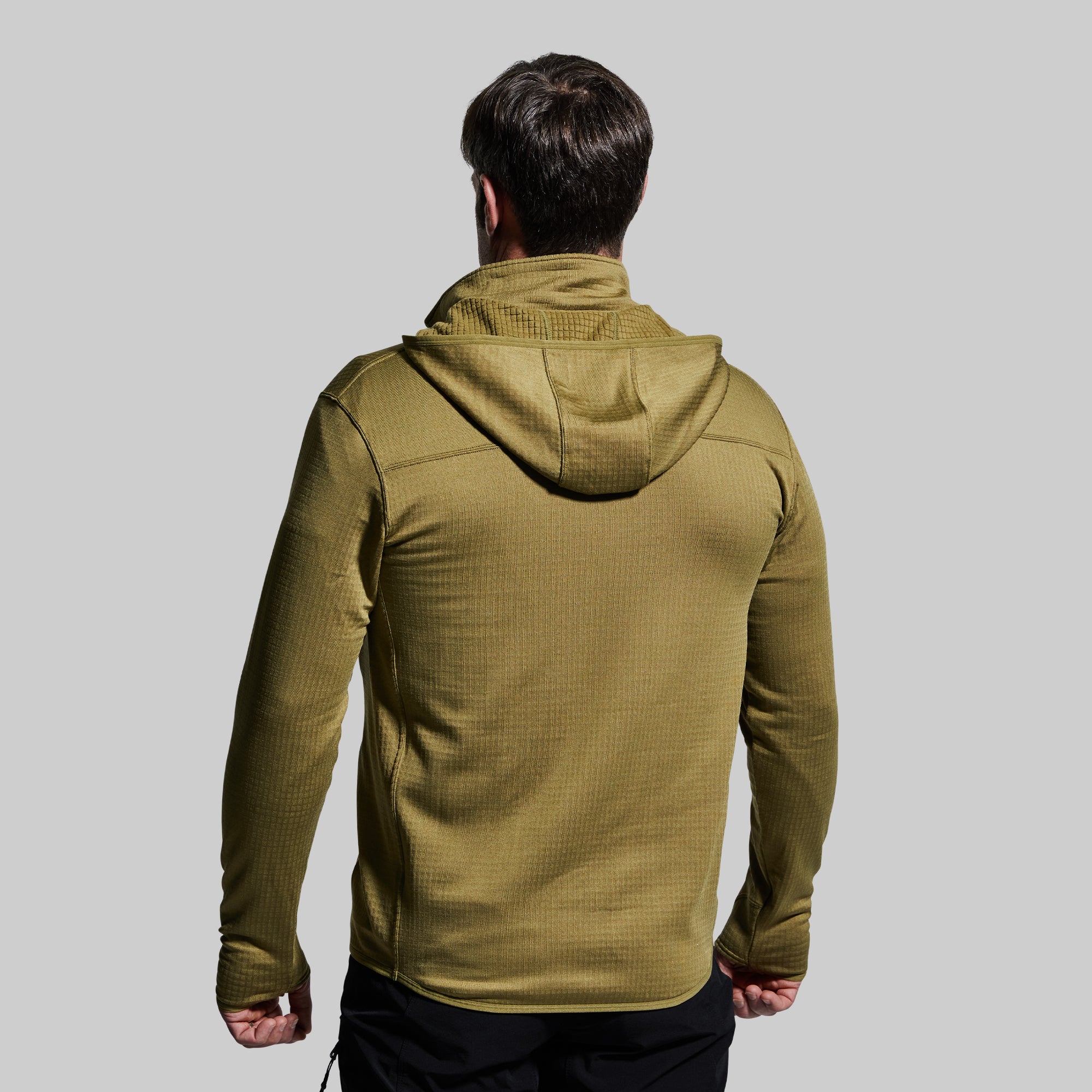 Men's Quiver Half Zip Hoodie - Lightweight Fleece Pullover with Kangaroo Pocket (Deep Moss Green) - Perfect for Hiking, Camping & Outdoor Activities