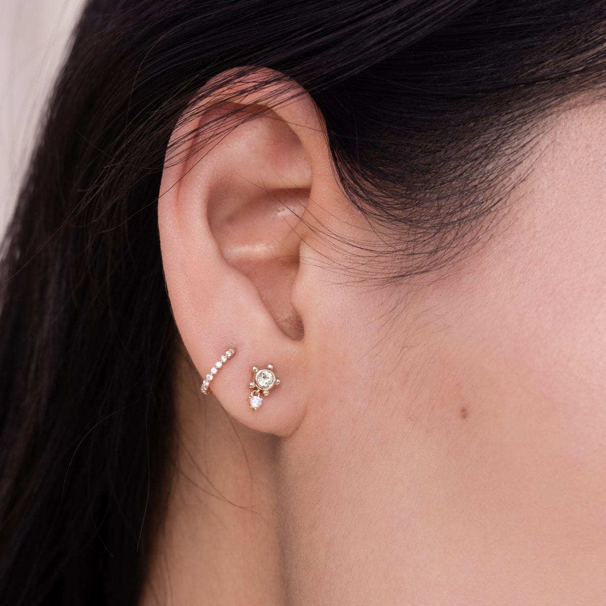 Floating Diamond Huggie Earrings - Elegant Dainty Hoops for Women - Perfect for Everyday Wear, Parties & Special Occasions