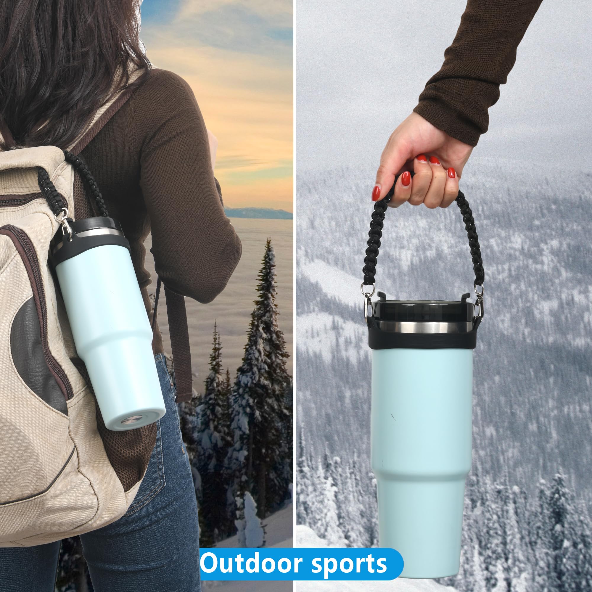 Wongeto Water Bottle Handle Strap - Durable Paracord Handle for Stanley Cups & Tumblers - Perfect for Hiking, Gym & Outdoor Adventures