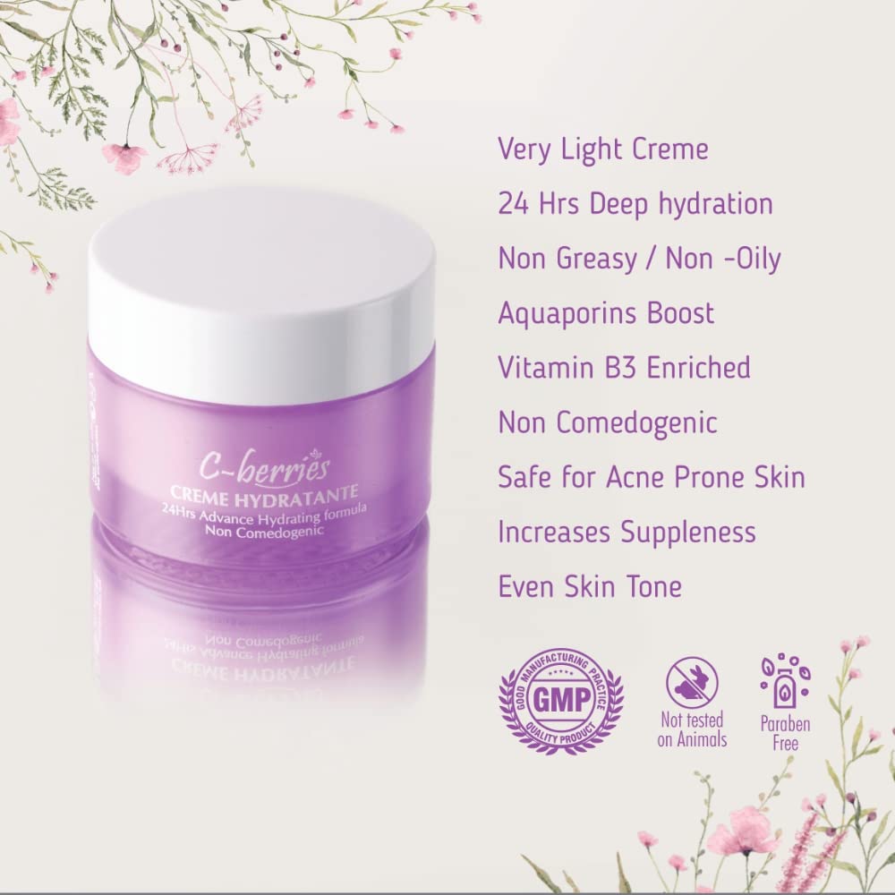 C-berries HA Infuser Cream - 50ml | 5kDa Hyaluronic Acid Face Moisturizer for Dark Spots & Uneven Skin Tone | Non-Comedogenic, Paraben-Free | Day & Night Hydration for Dry, Sensitive Skin | Perfect for Daily Skincare Routine & Anti-Aging Care