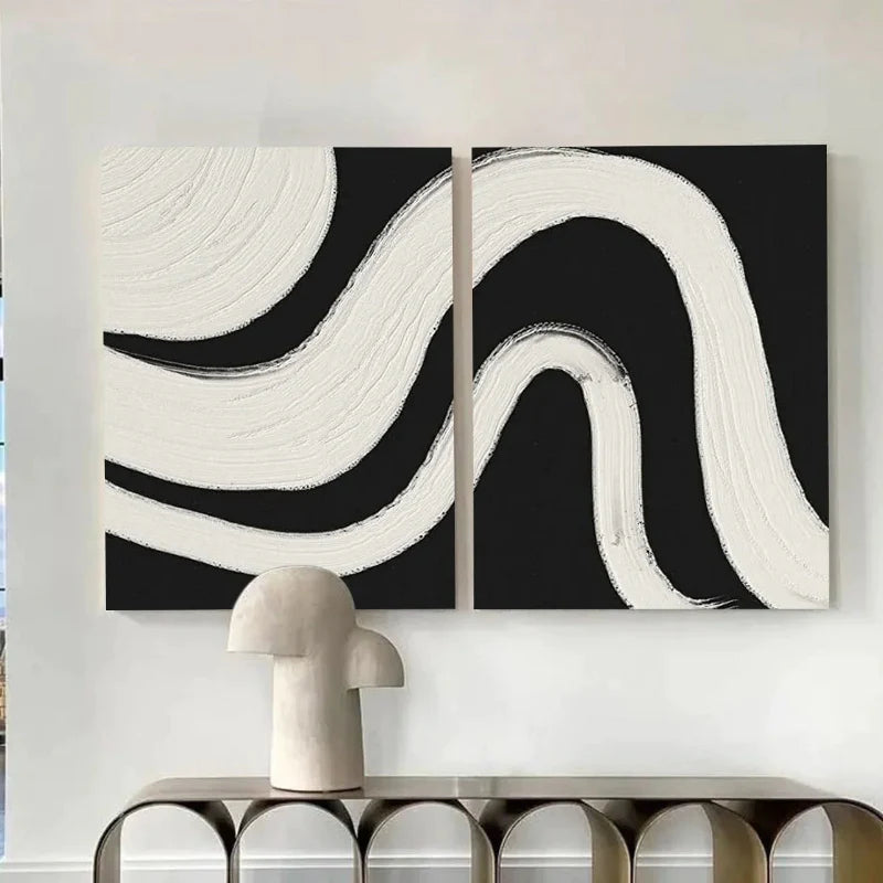 Abstract Tranquility Set of 2 Wall Art Paintings - Modern Minimalist Canvas Prints for Living Room, Bedroom & Office Decor #WS016