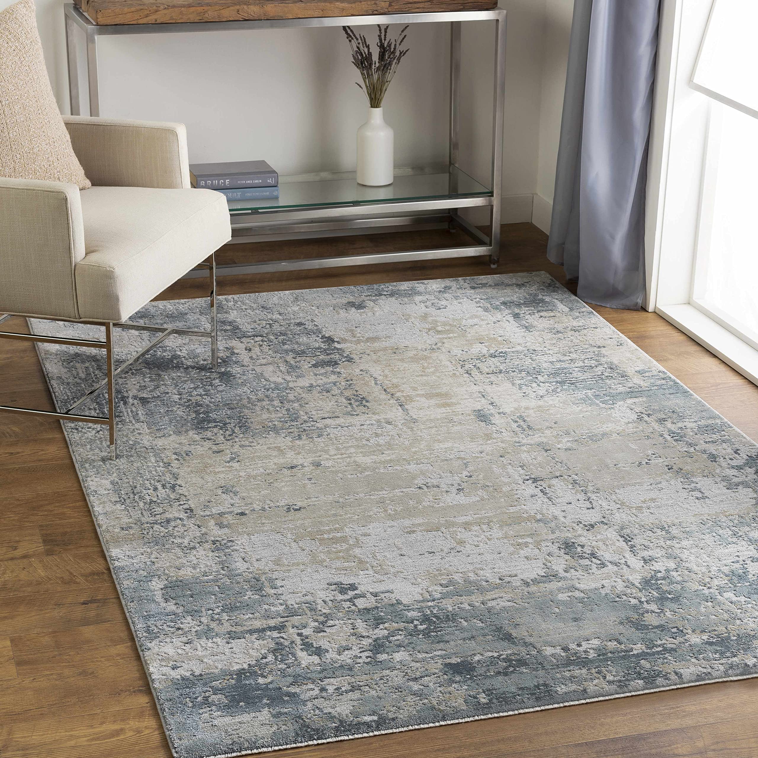 Modern Abstract Round Area Rug 5'3