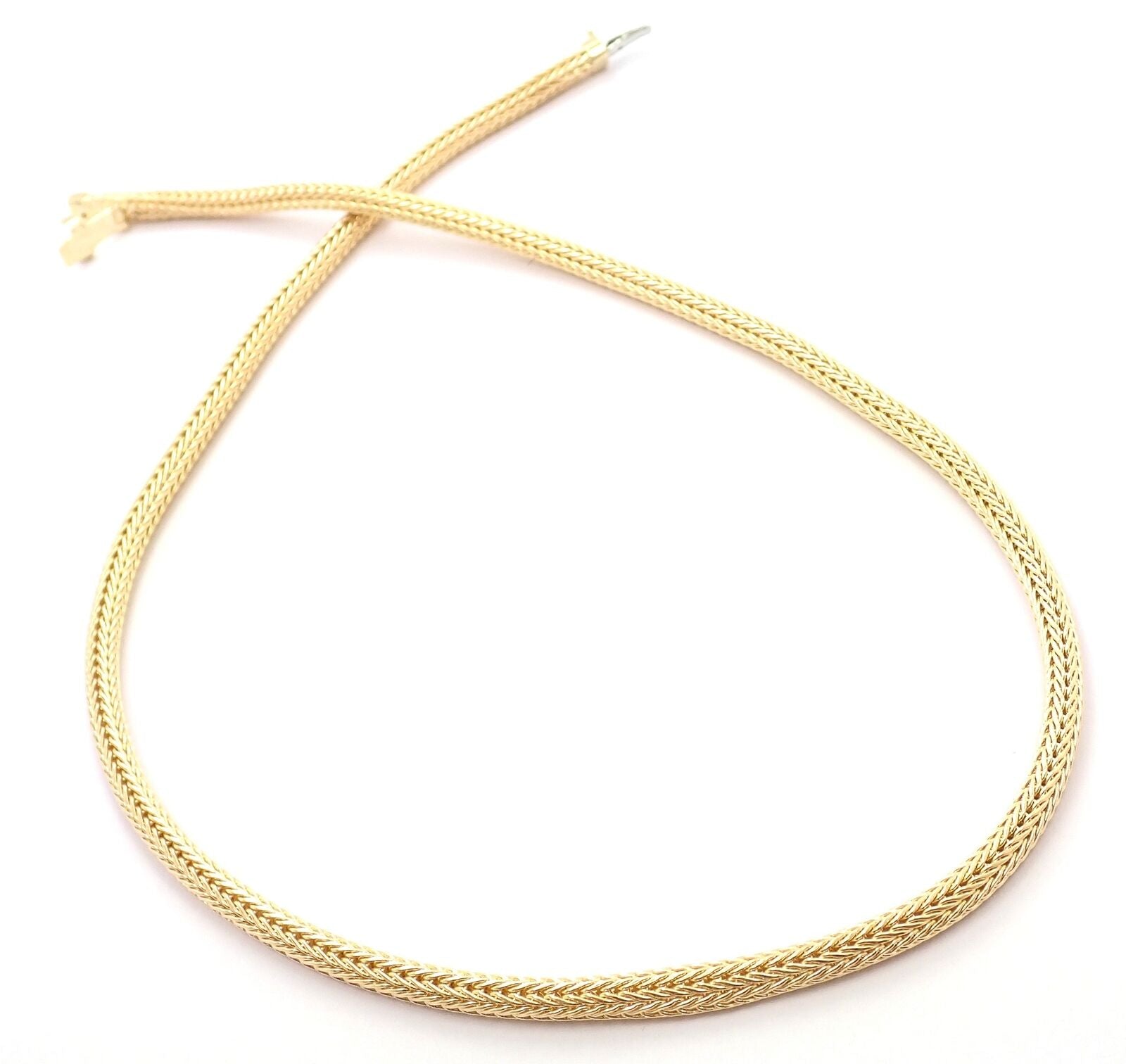 Authentic Vintage Tiffany & Co 18k Yellow Gold Foxtail Link Chain Necklace for Women - Elegant Jewelry Gift for Anniversary, Birthday & Special Occasions