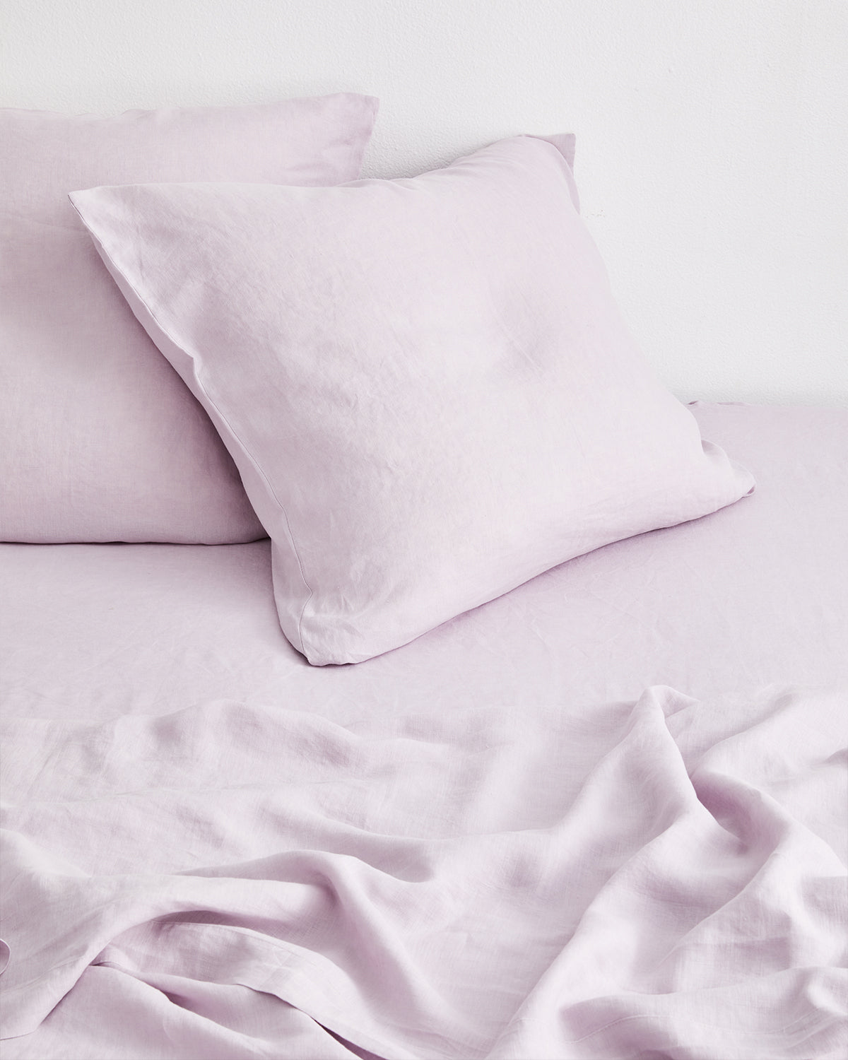 Premium 100% French Flax Linen Pillowcase Set (2 Pack) - Soft & Breathable Lilac European Bedding for Luxury Home & Hotel Use