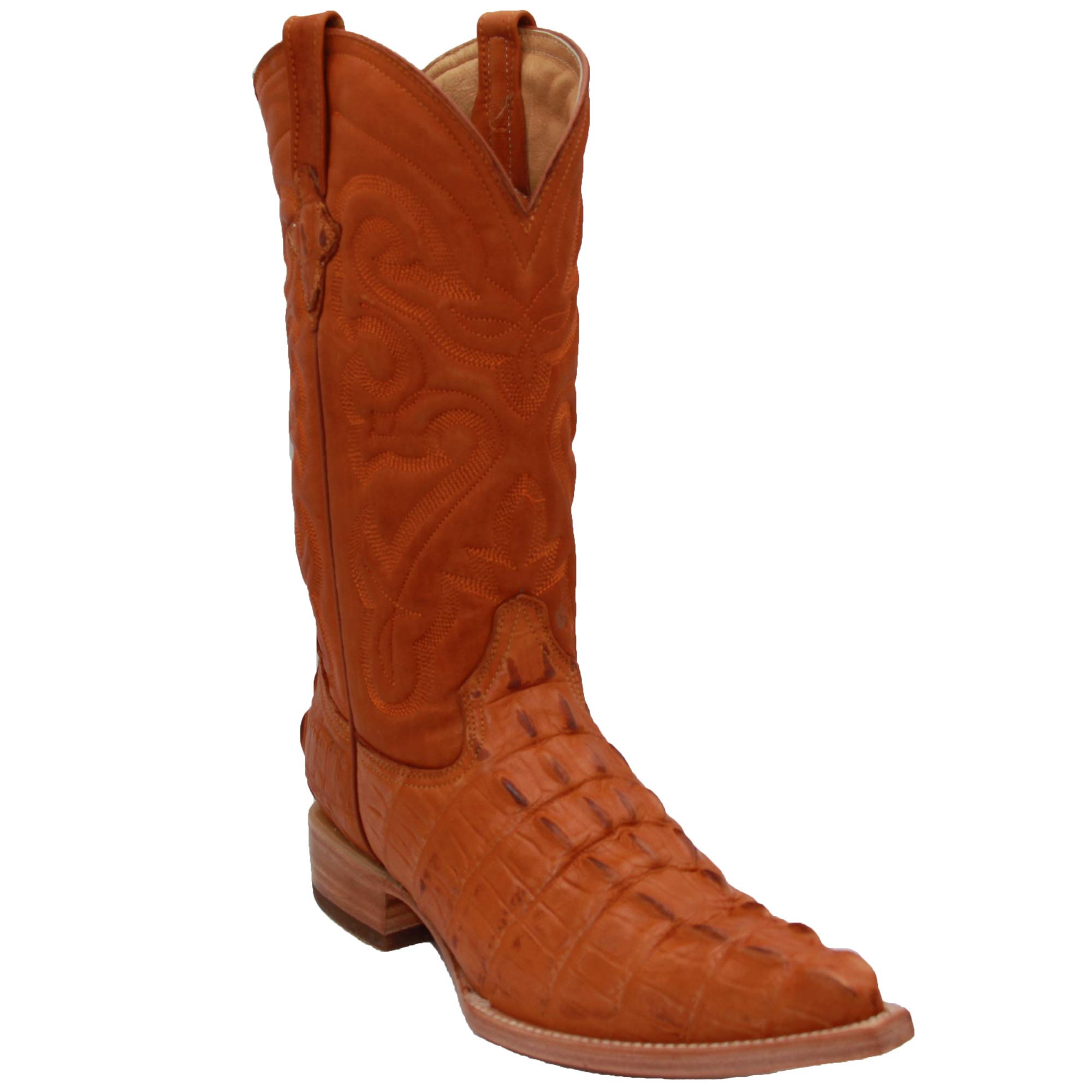 Men's Western Crocodile Print Leather Cowboy Boots - Snip Toe Design for Rodeo, Country Dancing & Outdoor Adventures