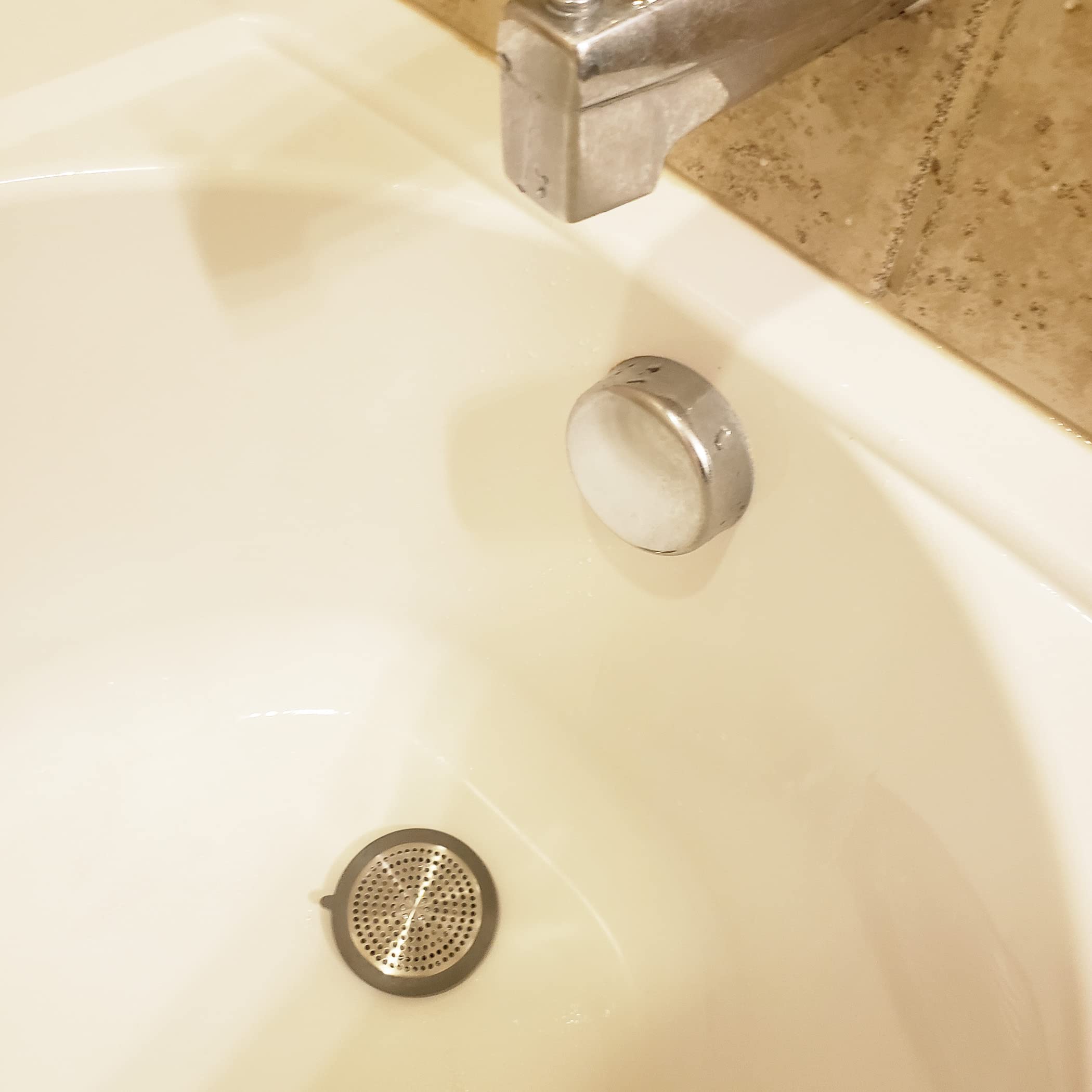 Danco 11040P 2-Pack Bathroom Sink Hair Catcher & Bathtub Drain Protector - Stainless Steel Mesh Sink Strainer for Clog Prevention - Perfect for Showers, Tubs, and Bathroom Sinks