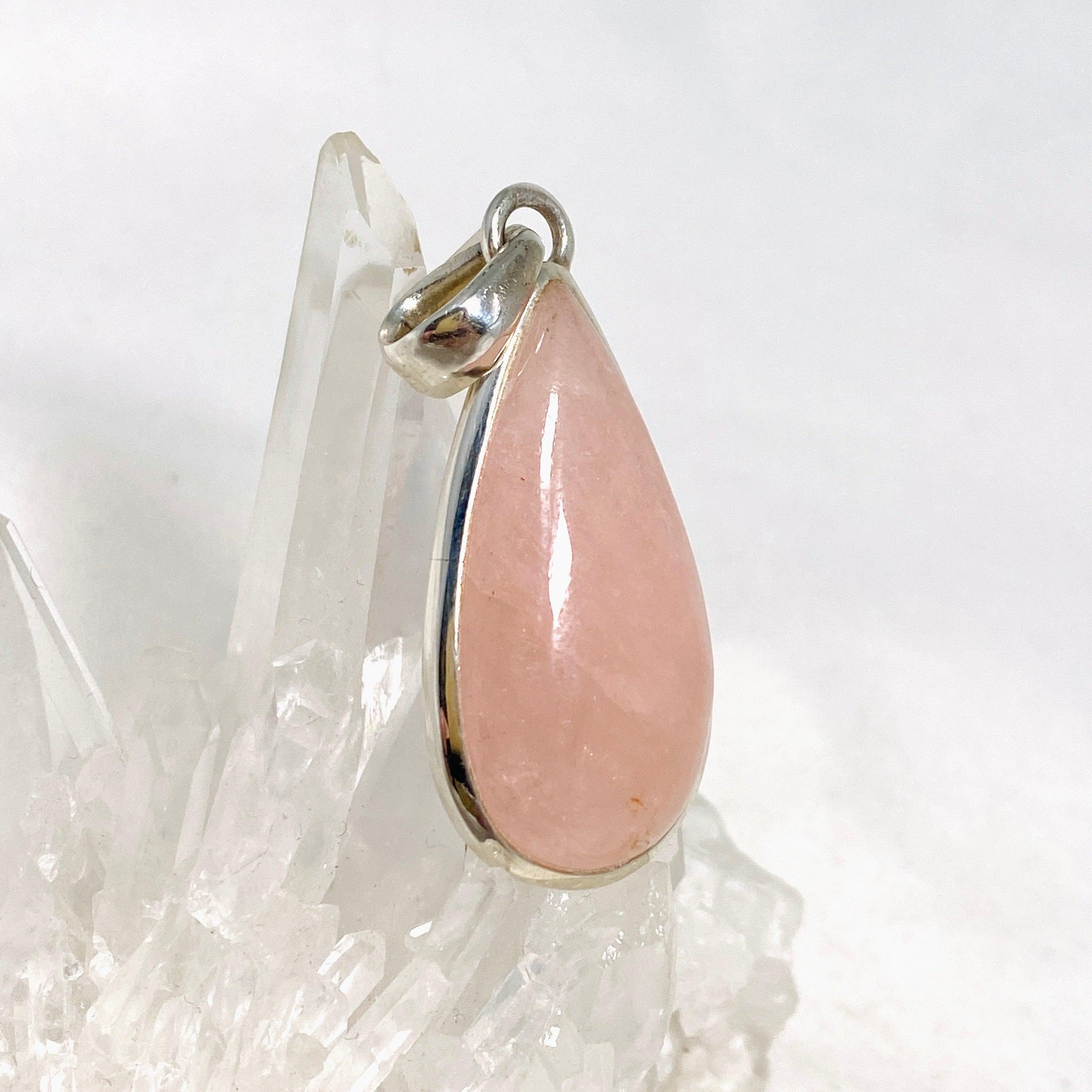 Morganite Teardrop Pendant Necklace - 14K Rose Gold Gemstone Jewelry for Women | Perfect for Weddings, Anniversaries & Romantic Gifts
